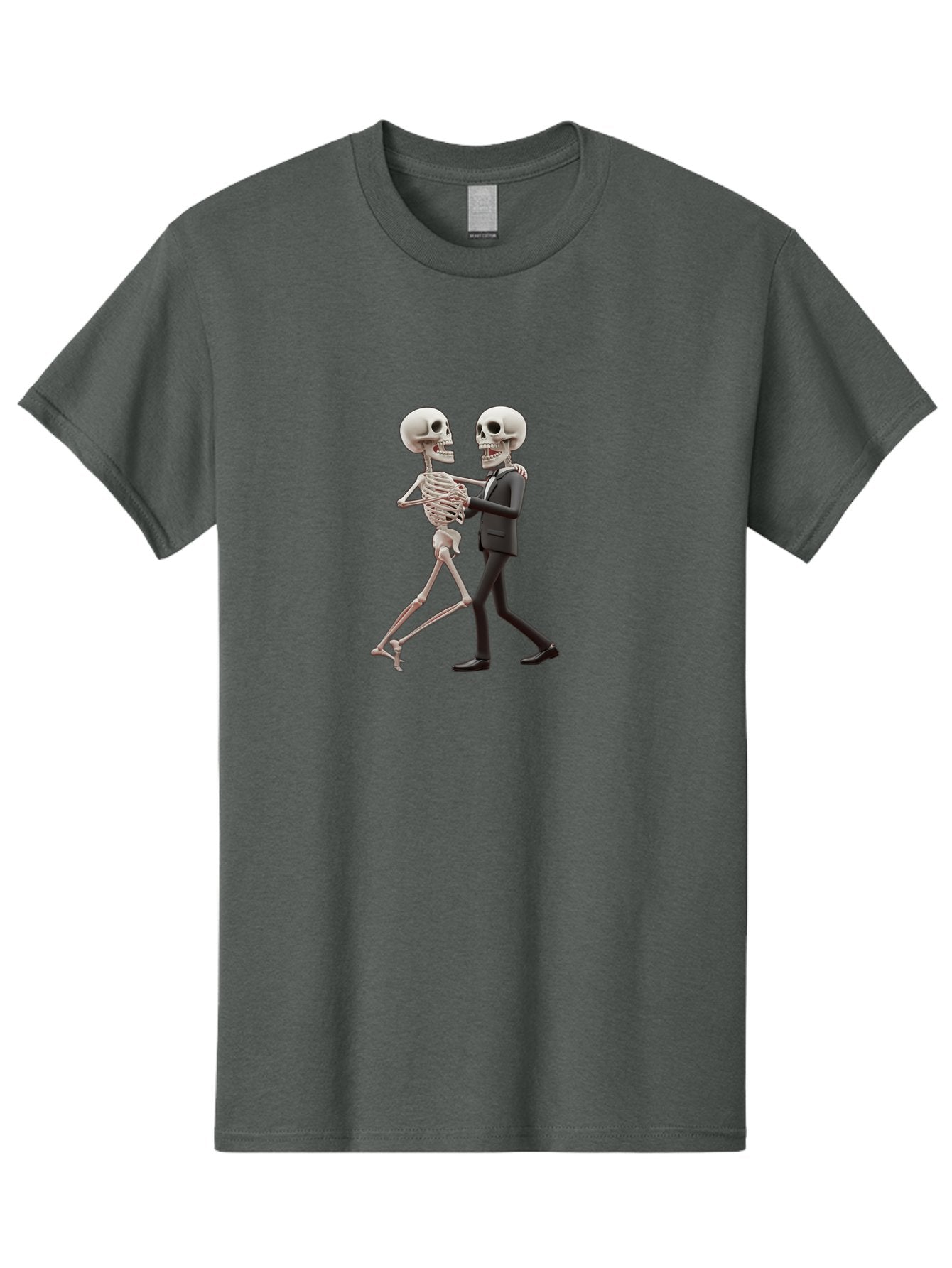 Skeletons-Dancing Men'S Graphic Tee, 100% Cotton, Comfortable Casual Summer Wear, Machine Washable, Skeletons Dancing Together, Humorous Scene, Unique Visuals, Creative Art, 3D Artistry, Skeleton In Suit, Quirky Character Design, Dance Move, Bad577 4