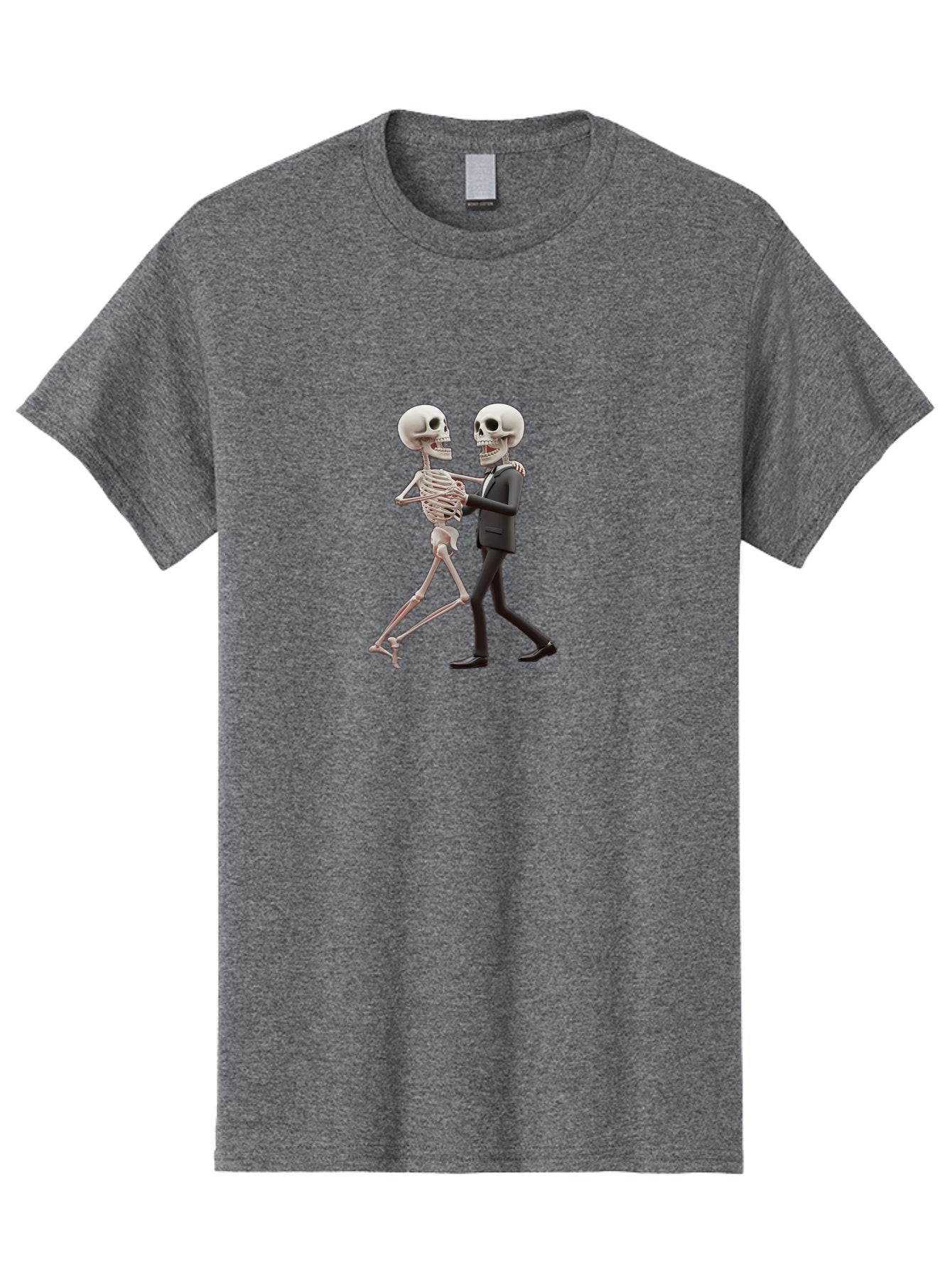 Skeletons-Dancing Men'S Graphic Tee, 100% Cotton, Comfortable Casual Summer Wear, Machine Washable, Skeletons Dancing Together, Humorous Scene, Unique Visuals, Creative Art, 3D Artistry, Skeleton In Suit, Quirky Character Design, Dance Move, Bad577 6