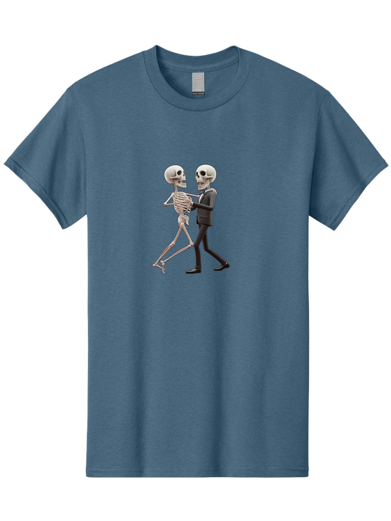 Skeletons-Dancing Men'S Graphic Tee, 100% Cotton, Comfortable Casual Summer Wear, Machine Washable, Skeletons Dancing Together, Humorous Scene, Unique Visuals, Creative Art, 3D Artistry, Skeleton In Suit, Quirky Character Design, Dance Move, Bad577 10