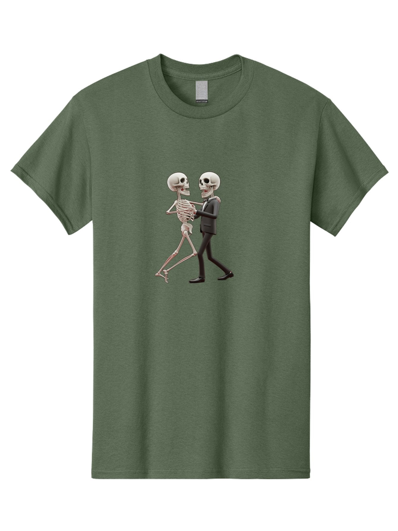 Skeletons-Dancing Men'S Graphic Tee, 100% Cotton, Comfortable Casual Summer Wear, Machine Washable, Skeletons Dancing Together, Humorous Scene, Unique Visuals, Creative Art, 3D Artistry, Skeleton In Suit, Quirky Character Design, Dance Move, Bad577 15