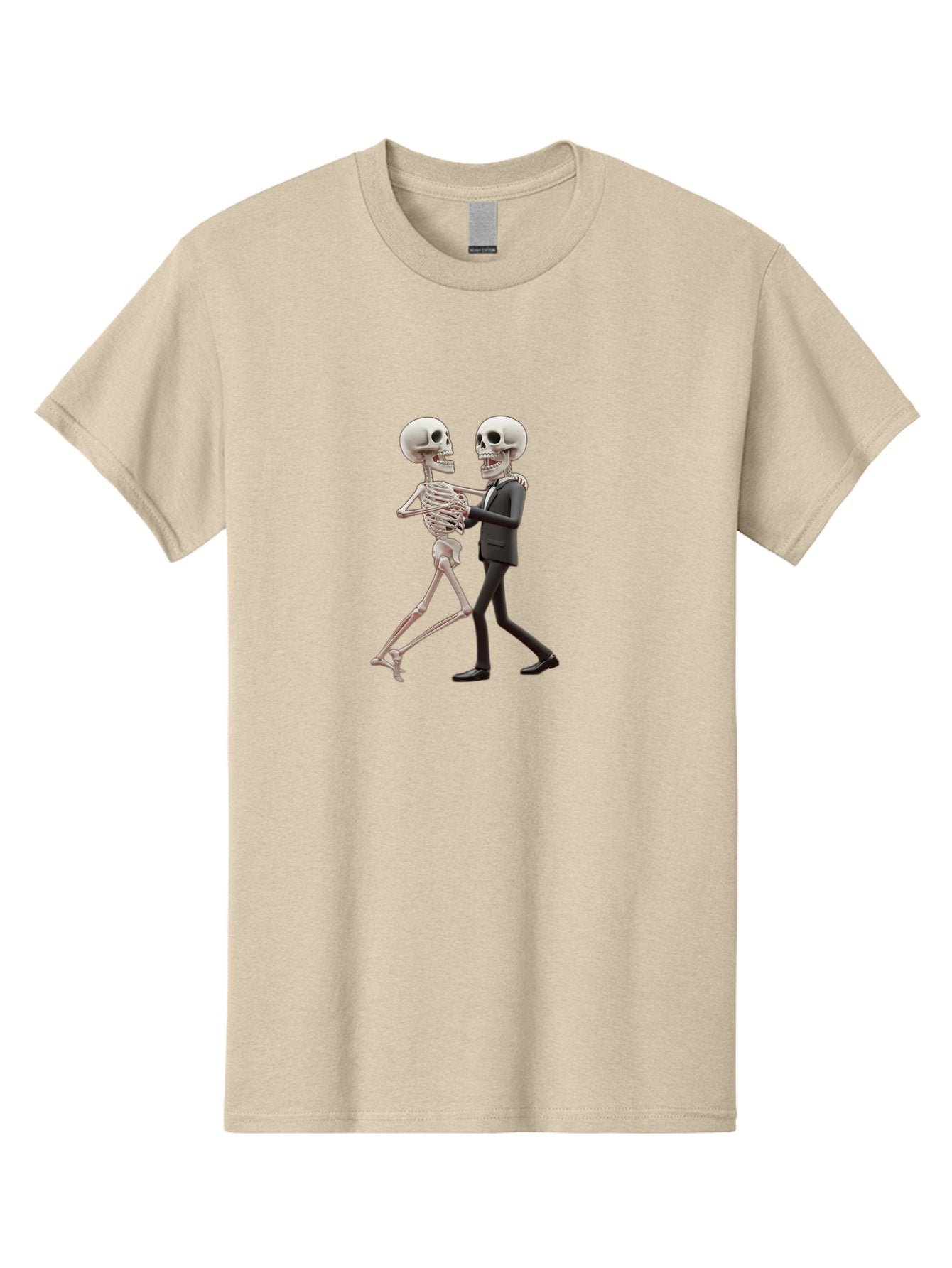 Skeletons-Dancing Men'S Graphic Tee, 100% Cotton, Comfortable Casual Summer Wear, Machine Washable, Skeletons Dancing Together, Humorous Scene, Unique Visuals, Creative Art, 3D Artistry, Skeleton In Suit, Quirky Character Design, Dance Move, Bad577 7