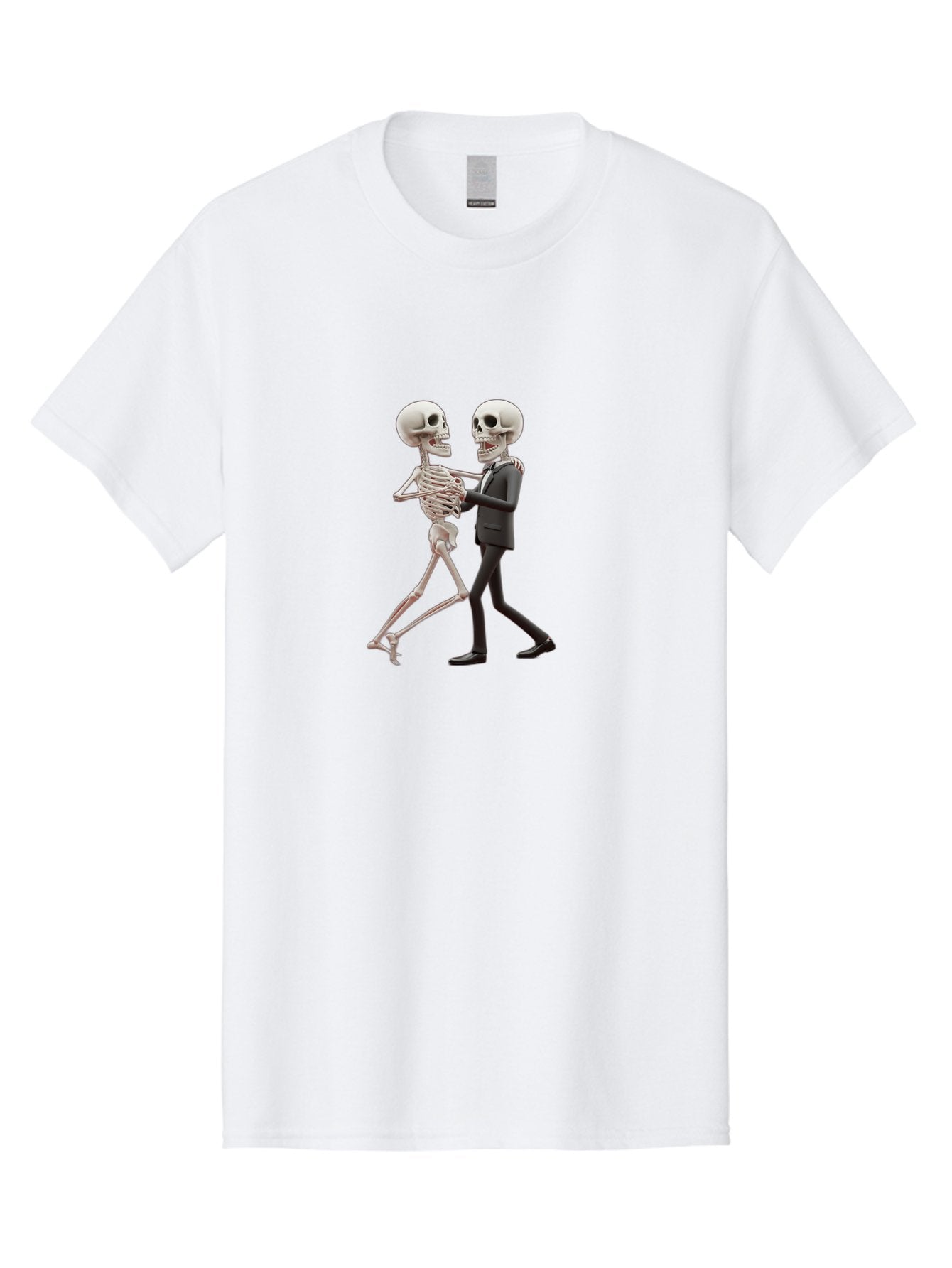 Skeletons-Dancing Men'S Graphic Tee, 100% Cotton, Comfortable Casual Summer Wear, Machine Washable, Skeletons Dancing Together, Humorous Scene, Unique Visuals, Creative Art, 3D Artistry, Skeleton In Suit, Quirky Character Design, Dance Move, Bad577 11