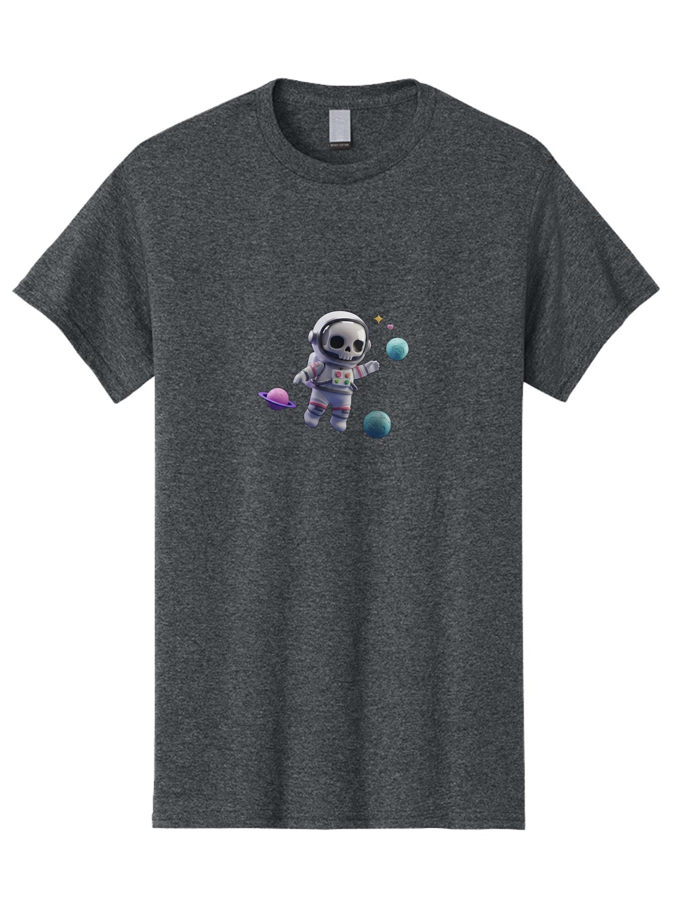 Skull-Astronaut Men'S Graphic Tee, 100% Cotton, Comfortable Casual Summer Wear, Machine Washable, Skeleton Astronaut, Space Travel, Planets, Stars, Galaxy Exploration, Futuristic, Sci-Fi, Cosmic Adventure, Space Suit, Digital Art, Bad580 4