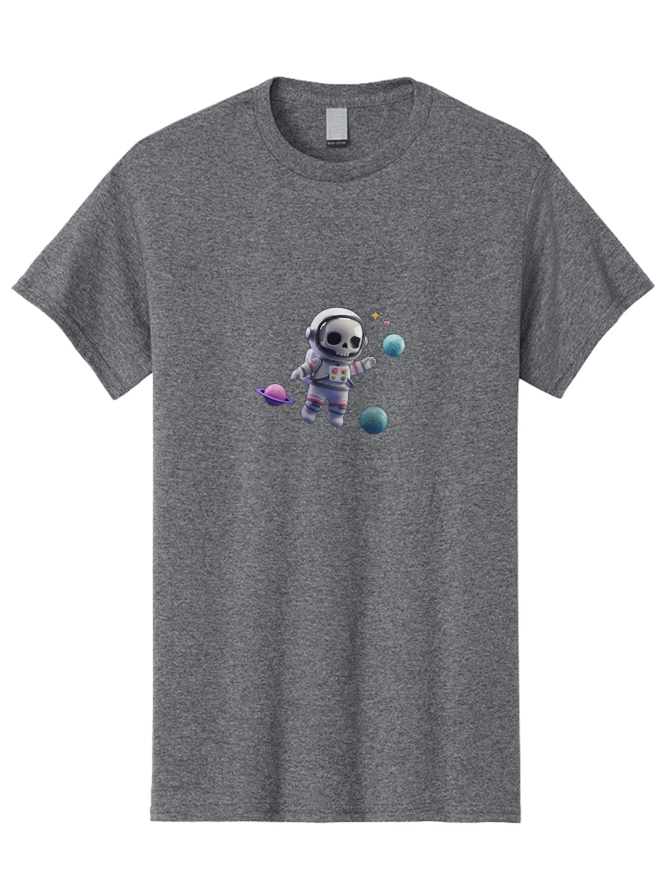 Skull-Astronaut Men'S Graphic Tee, 100% Cotton, Comfortable Casual Summer Wear, Machine Washable, Skeleton Astronaut, Space Travel, Planets, Stars, Galaxy Exploration, Futuristic, Sci-Fi, Cosmic Adventure, Space Suit, Digital Art, Bad580 5