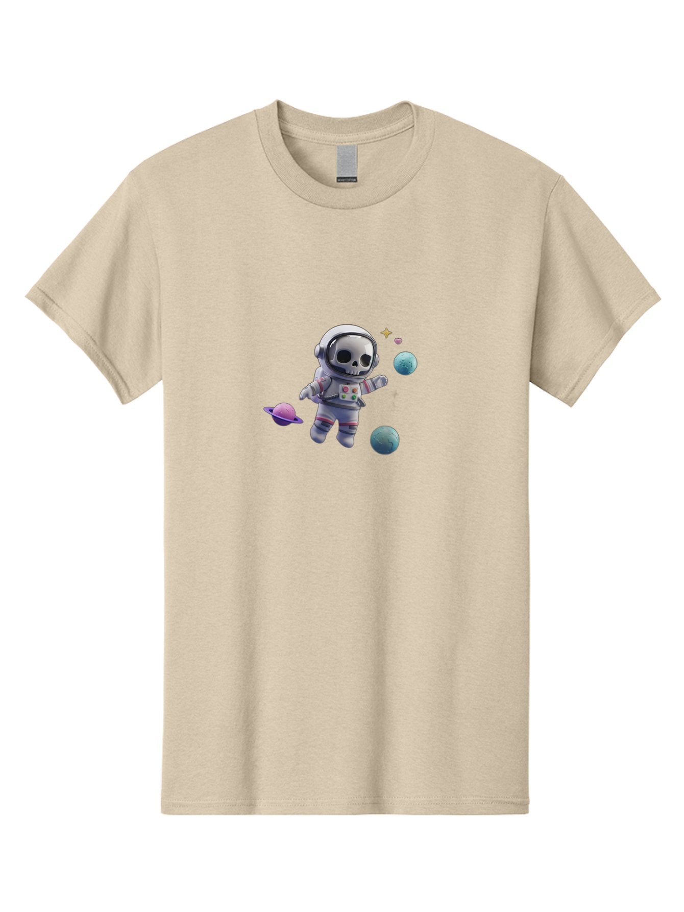 Skull-Astronaut Men'S Graphic Tee, 100% Cotton, Comfortable Casual Summer Wear, Machine Washable, Skeleton Astronaut, Space Travel, Planets, Stars, Galaxy Exploration, Futuristic, Sci-Fi, Cosmic Adventure, Space Suit, Digital Art, Bad580 13