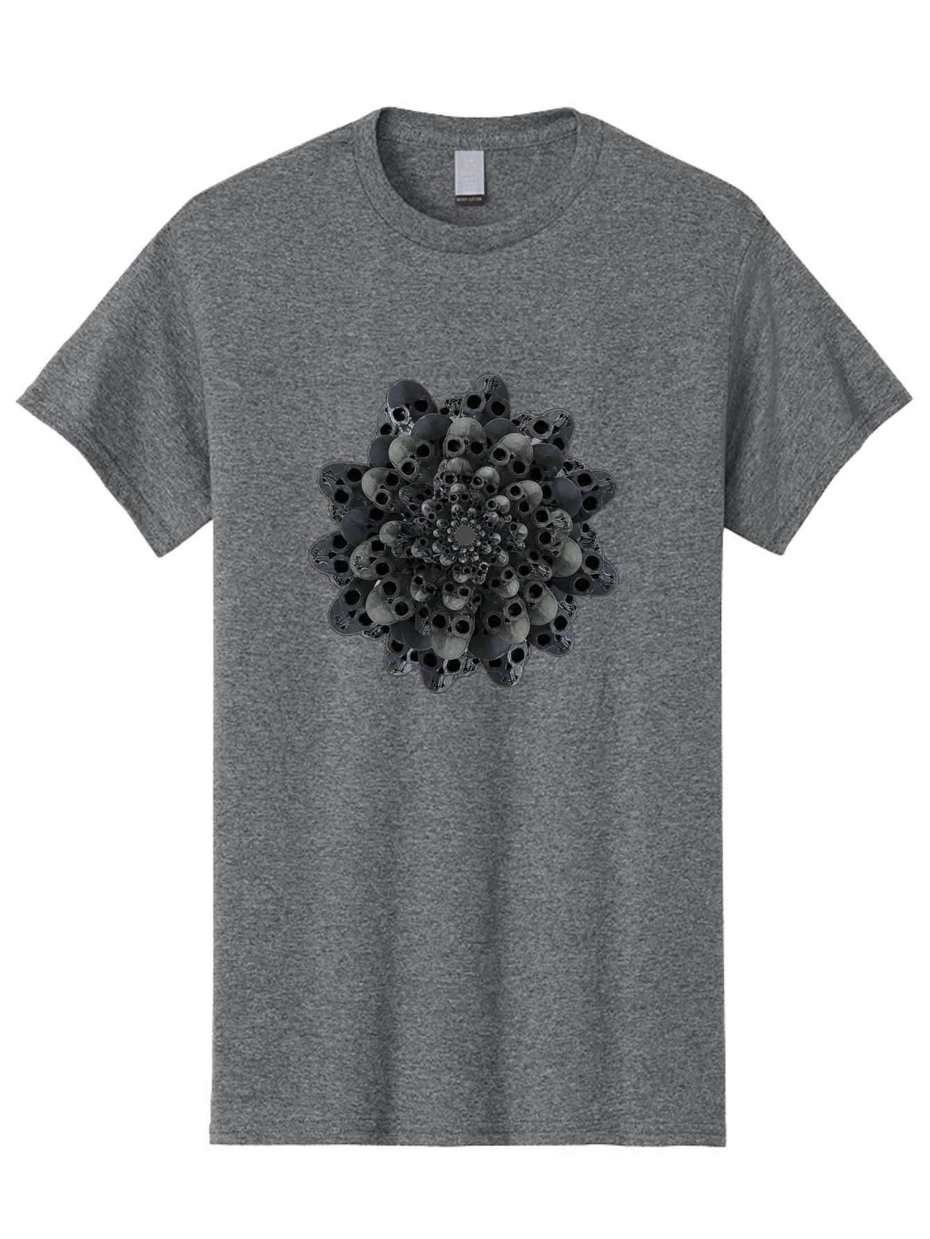Skull-Cluster-1 Men'S Graphic Tee, 100% Cotton, Comfortable Casual Summer Wear, Machine Washable, Skull Flower, Human Skulls, Floral Arrangement, Dark Art, Gothic Decor, Skulls, Eerie Art, Dark Floral Design, Macabre Bad581 5