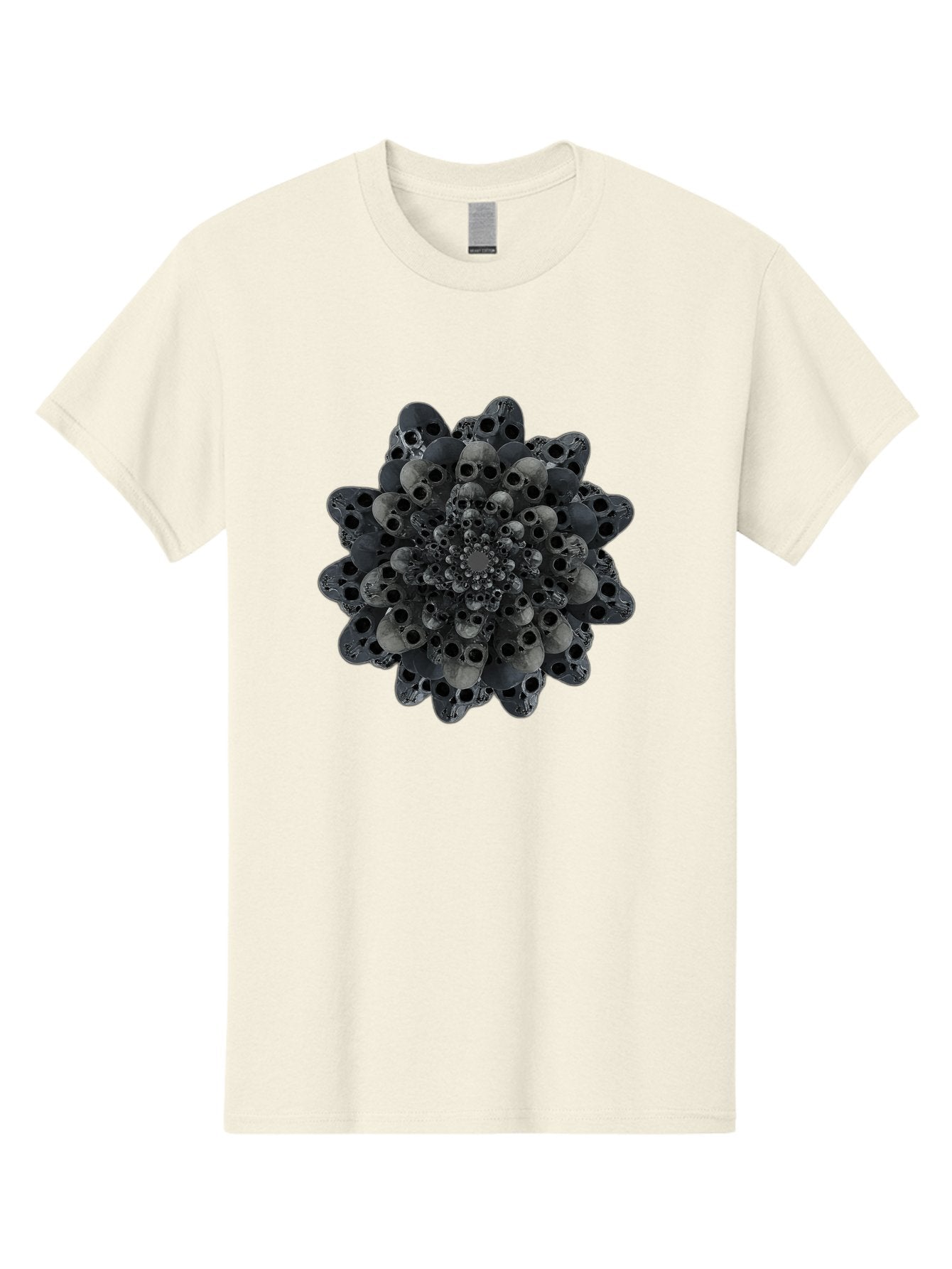 Skull-Cluster-1 Men'S Graphic Tee, 100% Cotton, Comfortable Casual Summer Wear, Machine Washable, Skull Flower, Human Skulls, Floral Arrangement, Dark Art, Gothic Decor, Skulls, Eerie Art, Dark Floral Design, Macabre Bad581 4
