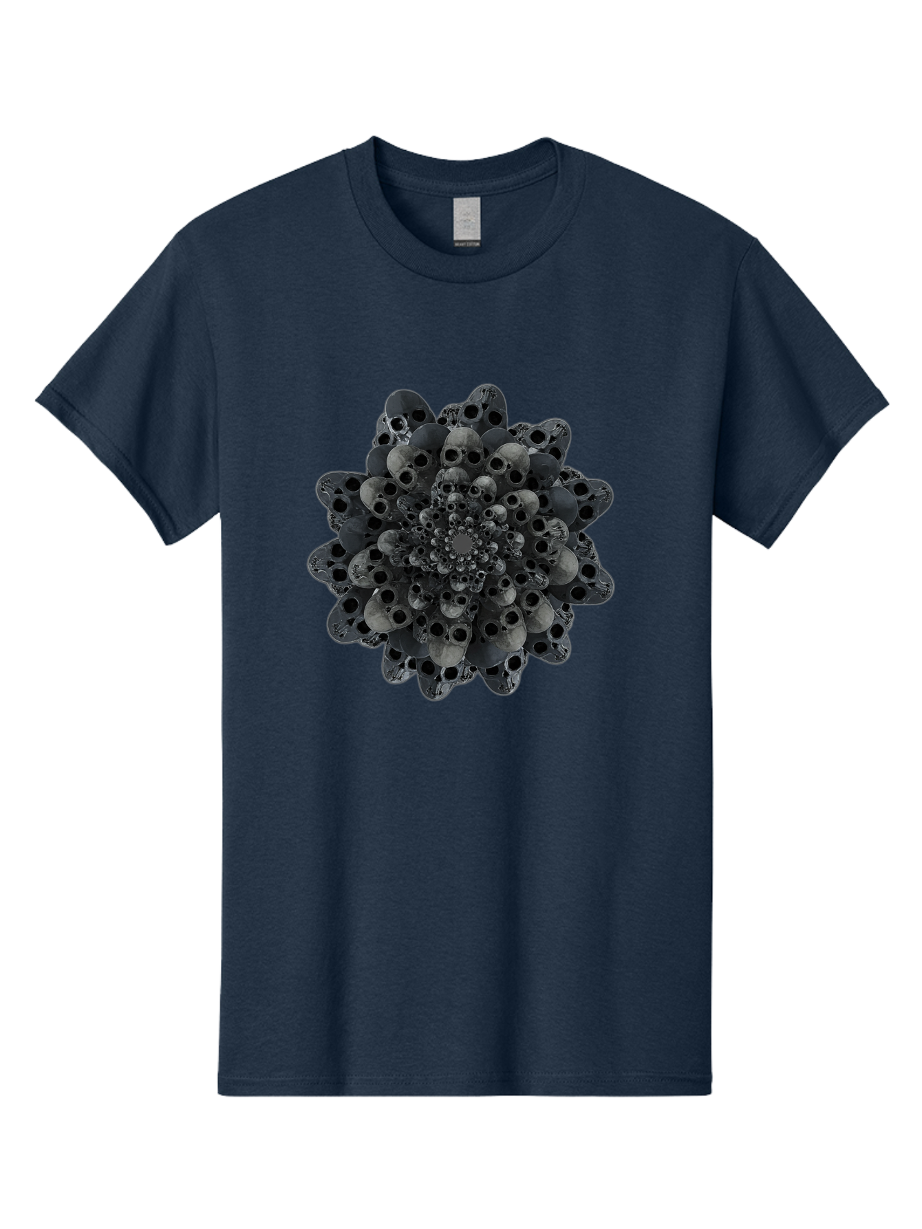 Skull-Cluster-1 Men'S Graphic Tee, 100% Cotton, Comfortable Casual Summer Wear, Machine Washable, Skull Flower, Human Skulls, Floral Arrangement, Dark Art, Gothic Decor, Skulls, Eerie Art, Dark Floral Design, Macabre Bad581