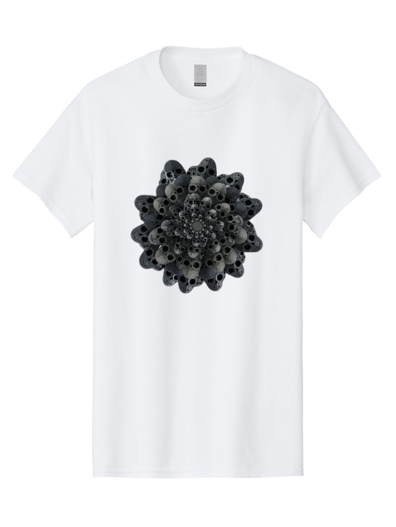 Skull-Cluster-1 Men'S Graphic Tee, 100% Cotton, Comfortable Casual Summer Wear, Machine Washable, Skull Flower, Human Skulls, Floral Arrangement, Dark Art, Gothic Decor, Skulls, Eerie Art, Dark Floral Design, Macabre Bad581 12