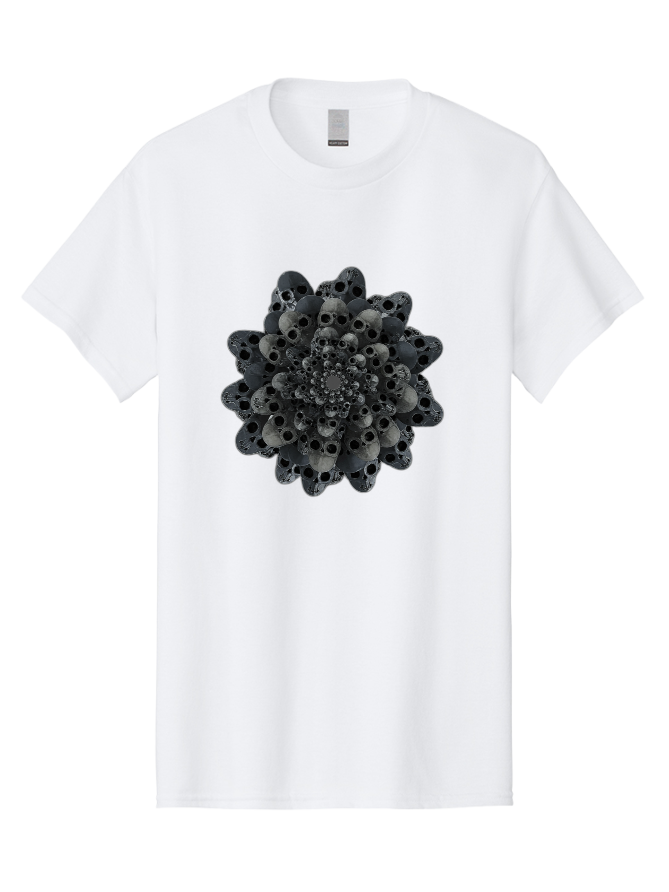 Skull-Cluster-1 Men'S Graphic Tee, 100% Cotton, Comfortable Casual Summer Wear, Machine Washable, Skull Flower, Human Skulls, Floral Arrangement, Dark Art, Gothic Decor, Skulls, Eerie Art, Dark Floral Design, Macabre Bad581 3