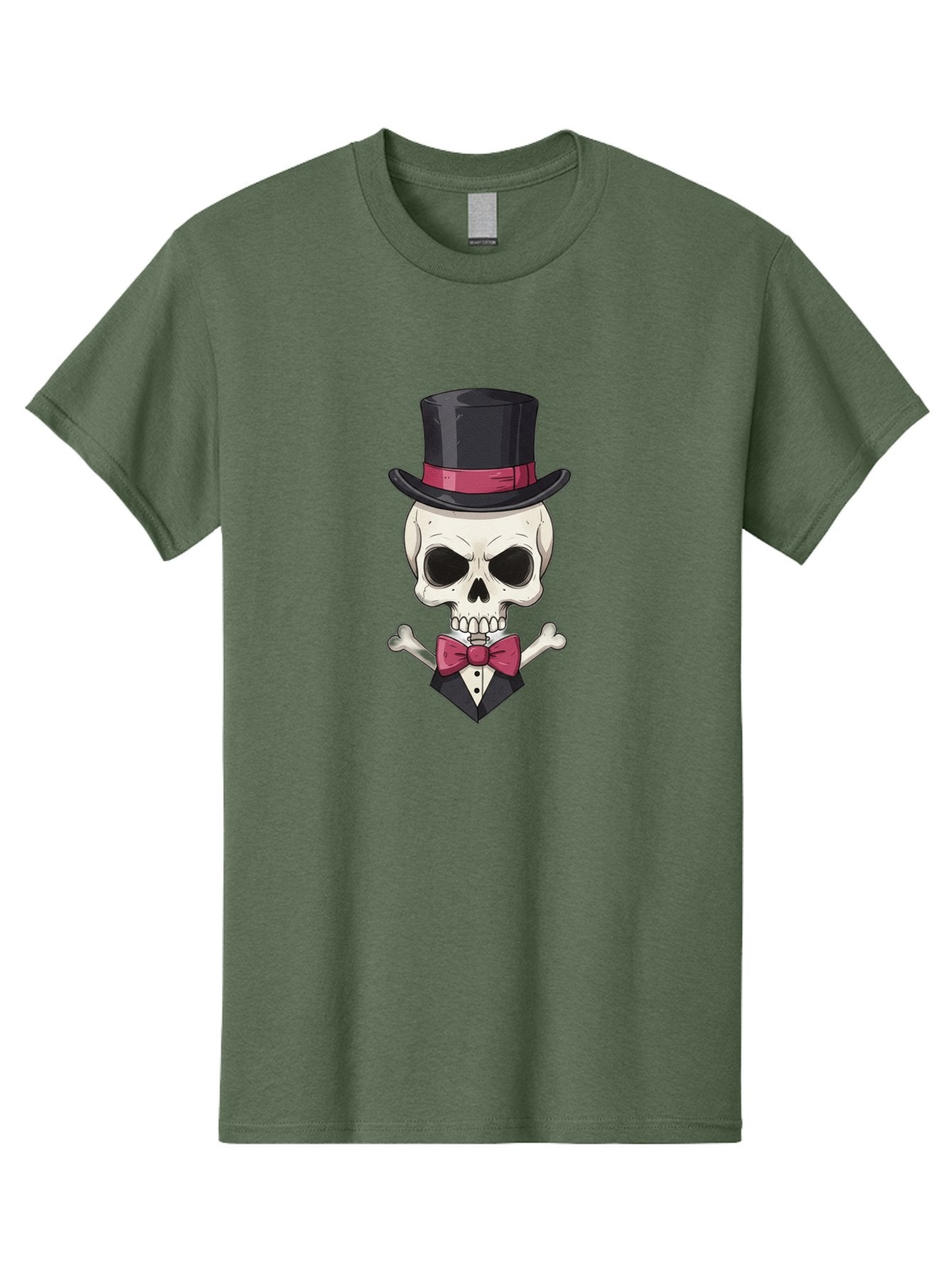 Skull-In-Top-Hat Men'S Graphic Tee, 100% Cotton, Comfortable Casual Summer Wear, Machine Washable, Skull, Crossbones, Top Hat, Bow Tie, Tuxedo, Formal Attire, Spooky, Halloween, Gothic Style, Dark Elegance, Macabre Charm Bad593 14