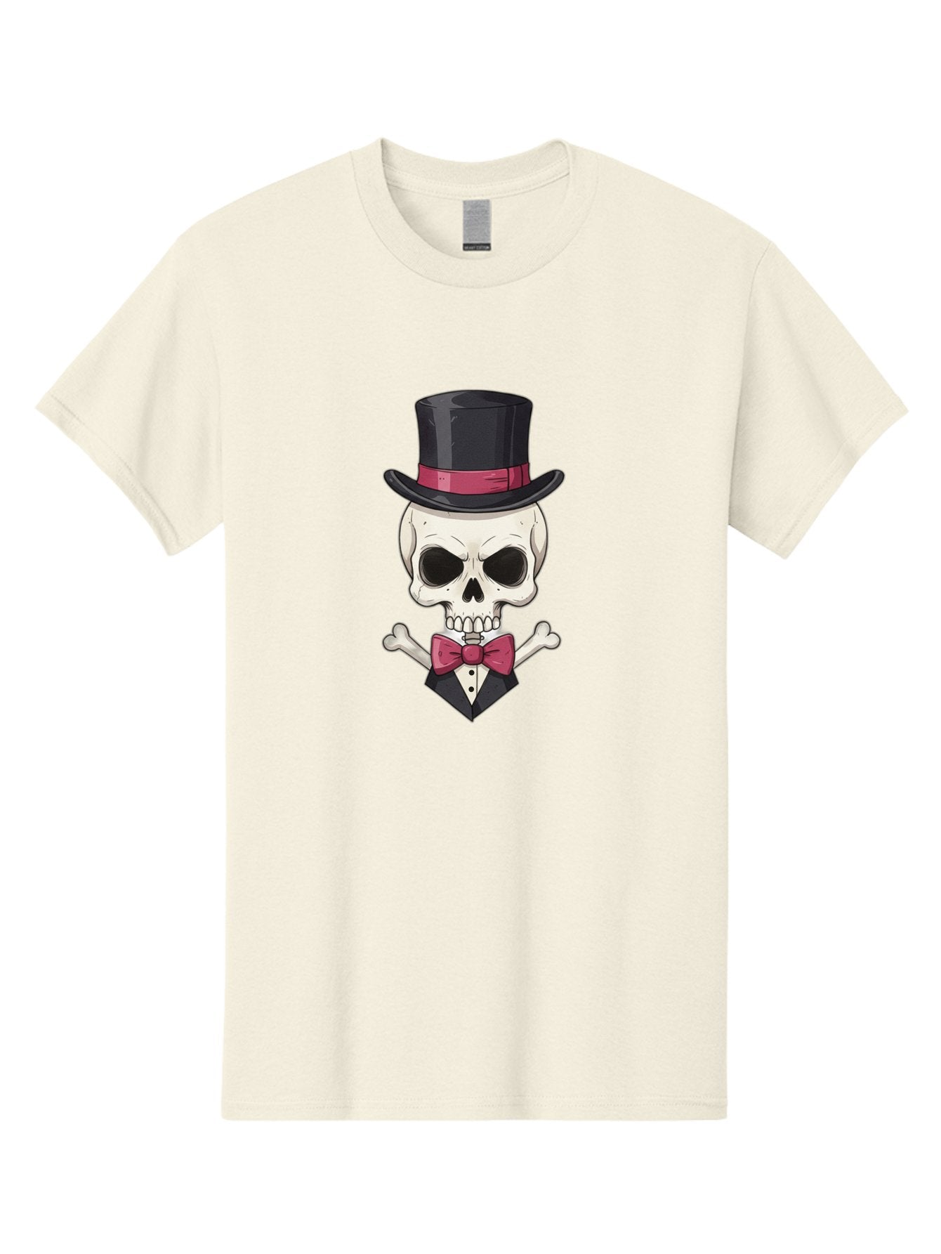 Skull-In-Top-Hat Men'S Graphic Tee, 100% Cotton, Comfortable Casual Summer Wear, Machine Washable, Skull, Crossbones, Top Hat, Bow Tie, Tuxedo, Formal Attire, Spooky, Halloween, Gothic Style, Dark Elegance, Macabre Charm Bad593 12