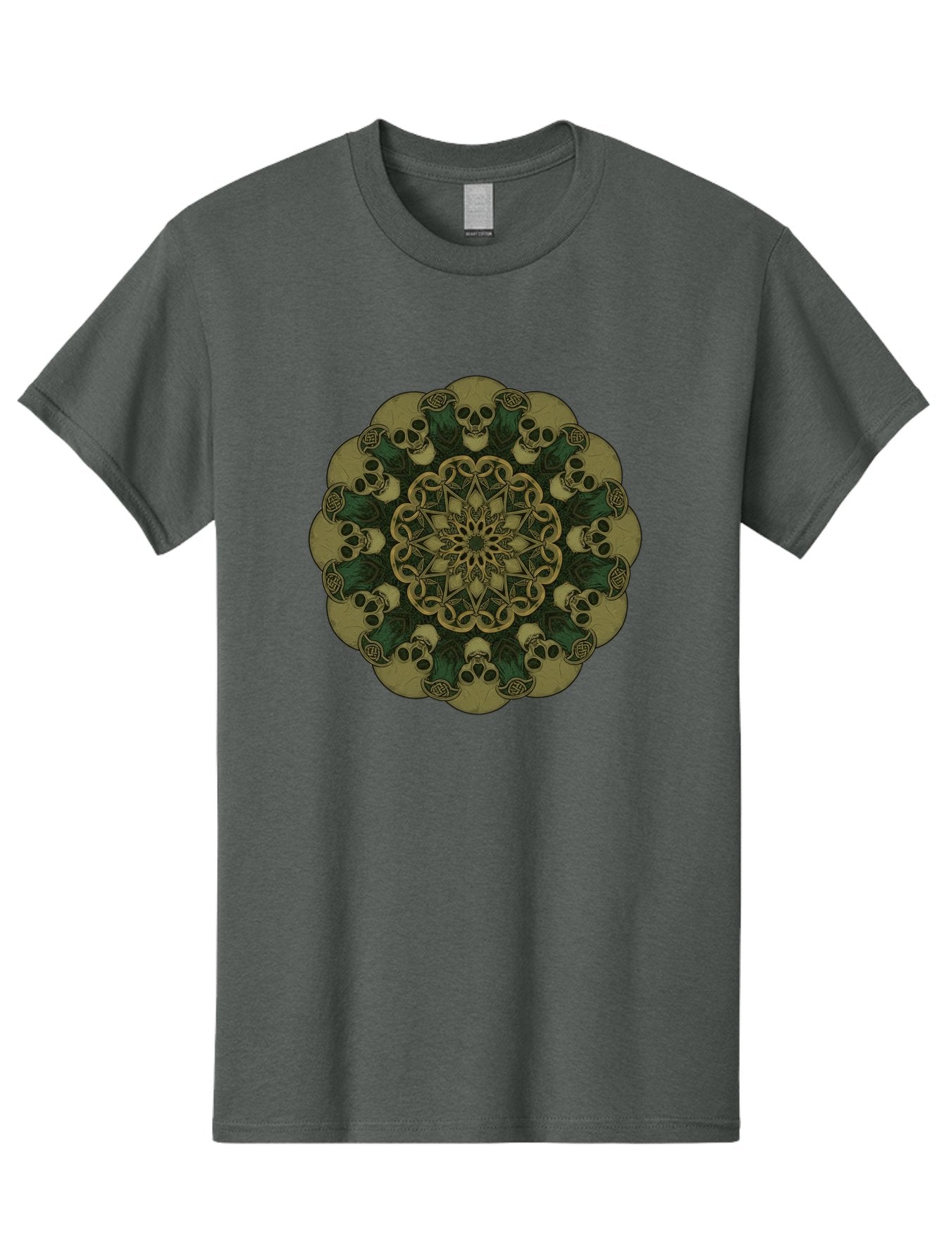 Skull-Mandala-1 Men'S Graphic Tee, 100% Cotton, Comfortable Casual Summer Wear, Machine Washable, Skull Mandala, Intricate Design, Mystic Symbols, Gothic Art, Skulls, Mandala Pattern, Mystical Imagery, Symbolic Art, Dark Mysticism Bad595 6