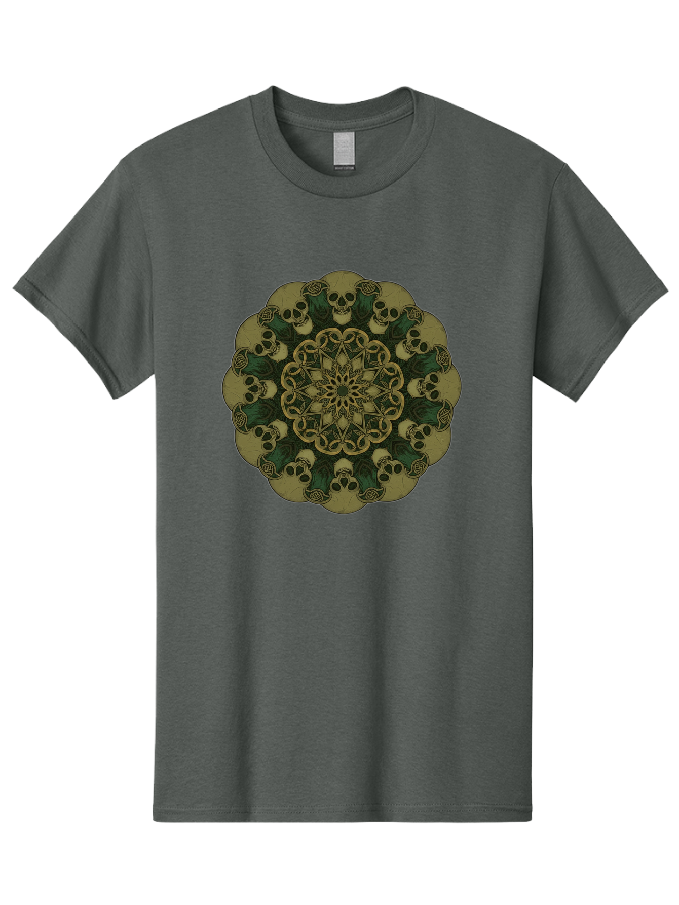 Skull-Mandala-1 Men'S Graphic Tee, 100% Cotton, Comfortable Casual Summer Wear, Machine Washable, Skull Mandala, Intricate Design, Mystic Symbols, Gothic Art, Skulls, Mandala Pattern, Mystical Imagery, Symbolic Art, Dark Mysticism Bad595 7