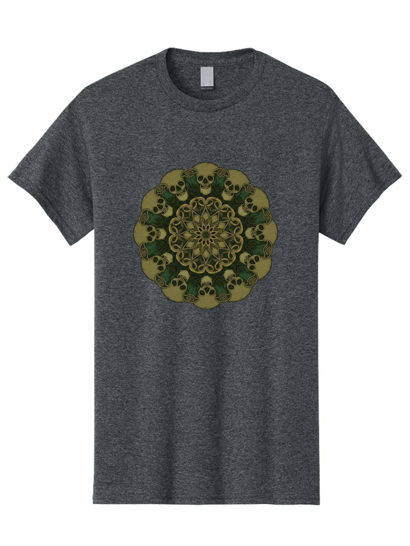 Skull-Mandala-1 Men'S Graphic Tee, 100% Cotton, Comfortable Casual Summer Wear, Machine Washable, Skull Mandala, Intricate Design, Mystic Symbols, Gothic Art, Skulls, Mandala Pattern, Mystical Imagery, Symbolic Art, Dark Mysticism Bad595 3