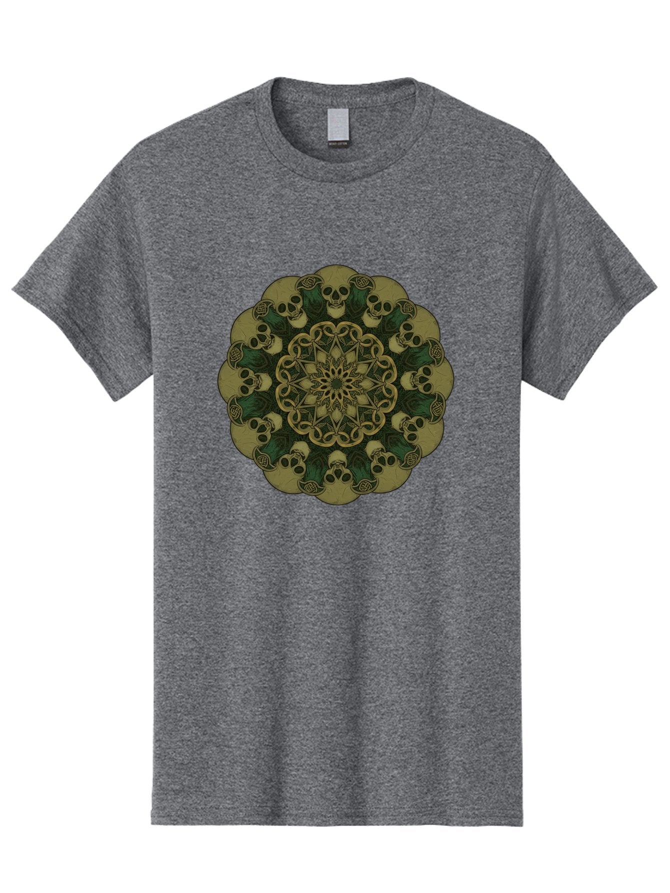 Skull-Mandala-1 Men'S Graphic Tee, 100% Cotton, Comfortable Casual Summer Wear, Machine Washable, Skull Mandala, Intricate Design, Mystic Symbols, Gothic Art, Skulls, Mandala Pattern, Mystical Imagery, Symbolic Art, Dark Mysticism Bad595 7