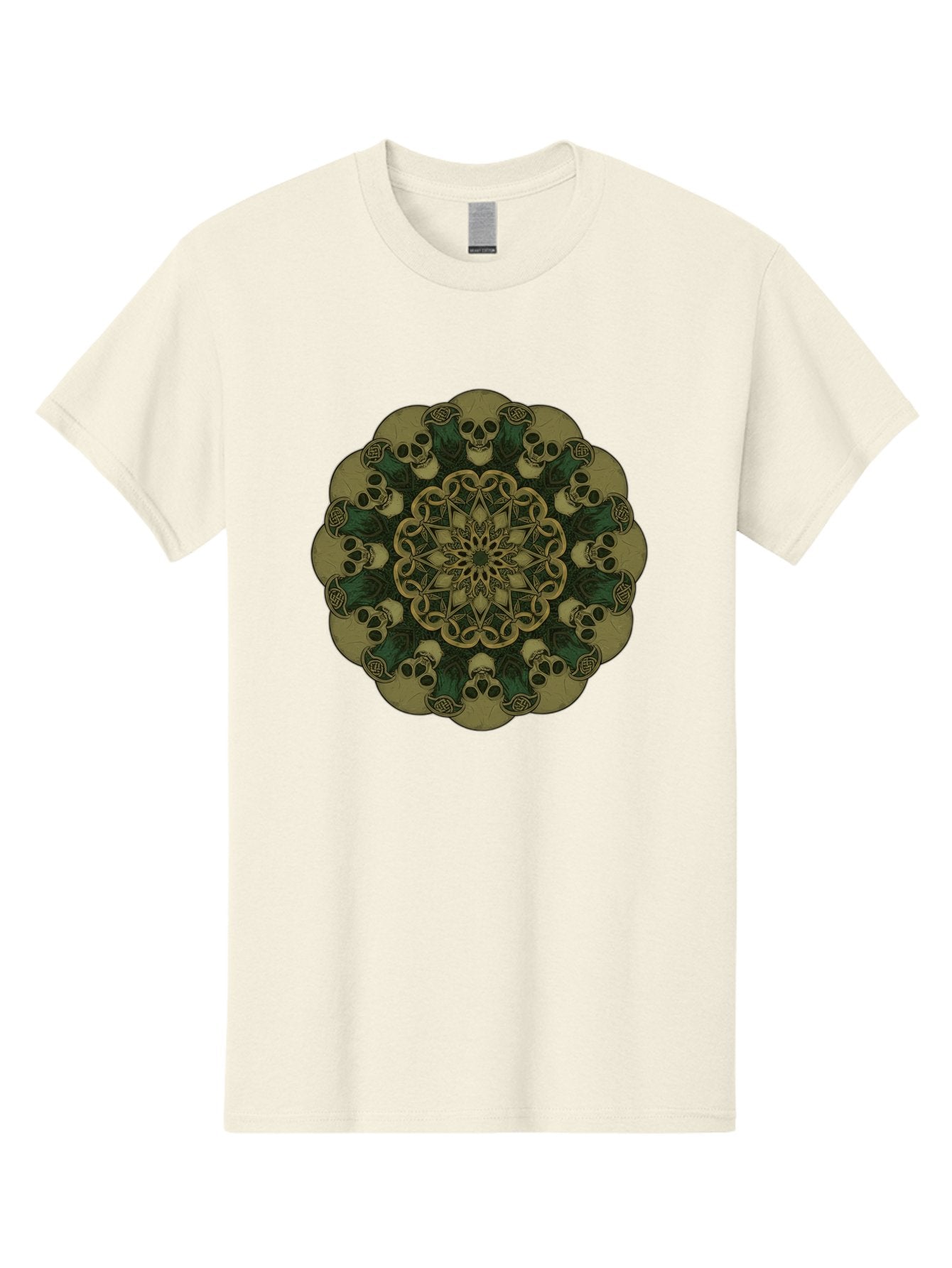 Skull-Mandala-1 Men'S Graphic Tee, 100% Cotton, Comfortable Casual Summer Wear, Machine Washable, Skull Mandala, Intricate Design, Mystic Symbols, Gothic Art, Skulls, Mandala Pattern, Mystical Imagery, Symbolic Art, Dark Mysticism Bad595 9