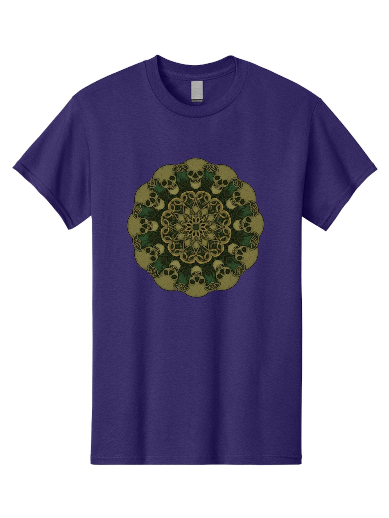 Skull-Mandala-1 Men'S Graphic Tee, 100% Cotton, Comfortable Casual Summer Wear, Machine Washable, Skull Mandala, Intricate Design, Mystic Symbols, Gothic Art, Skulls, Mandala Pattern, Mystical Imagery, Symbolic Art, Dark Mysticism Bad595 13