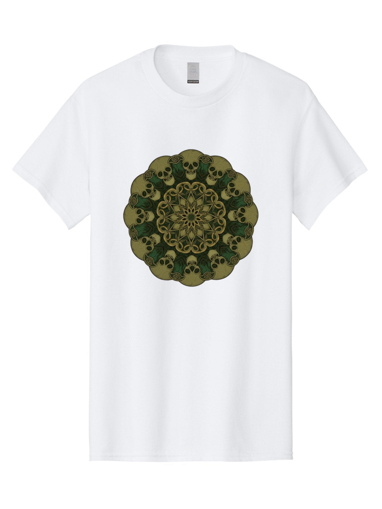 Skull-Mandala-1 Men'S Graphic Tee, 100% Cotton, Comfortable Casual Summer Wear, Machine Washable, Skull Mandala, Intricate Design, Mystic Symbols, Gothic Art, Skulls, Mandala Pattern, Mystical Imagery, Symbolic Art, Dark Mysticism Bad595 11