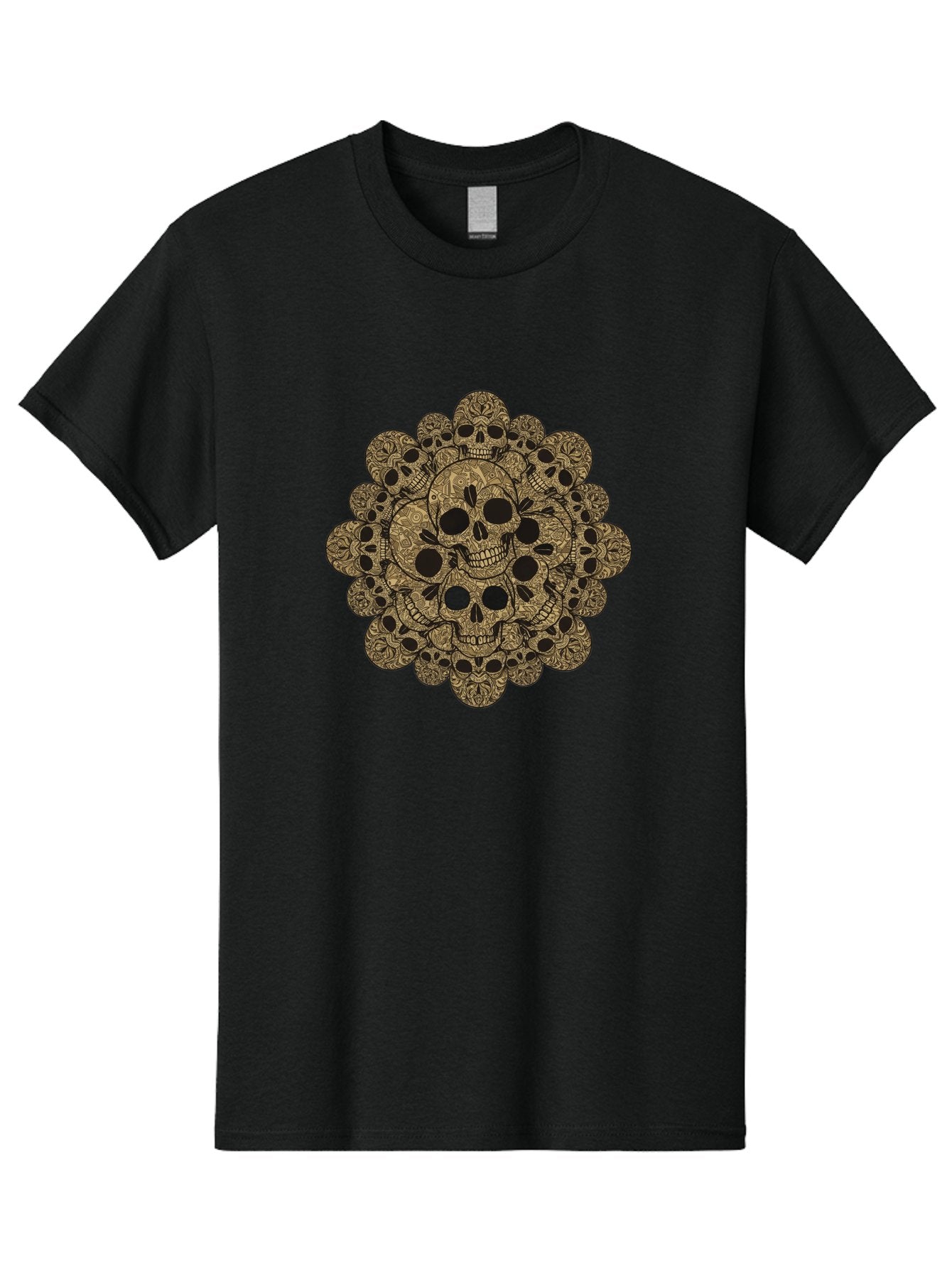 Skull-Mandala-4 Men'S Graphic Tee, 100% Cotton, Comfortable Casual Summer Wear, Machine Washable, Sugar Skulls, Floral Skull Design, Intricate Patterns, Day Of The Dead, Mexican Culture, Symbolic Art, Ornate Skulls Bad598 8