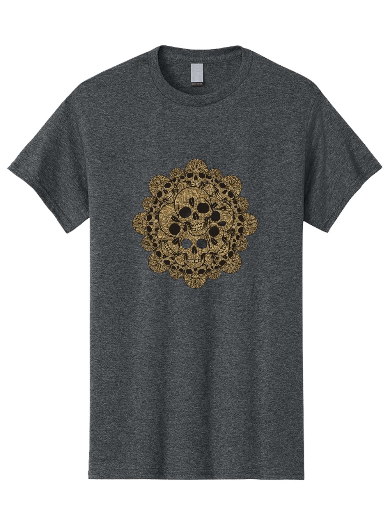 Skull-Mandala-4 Men'S Graphic Tee, 100% Cotton, Comfortable Casual Summer Wear, Machine Washable, Sugar Skulls, Floral Skull Design, Intricate Patterns, Day Of The Dead, Mexican Culture, Symbolic Art, Ornate Skulls Bad598 7