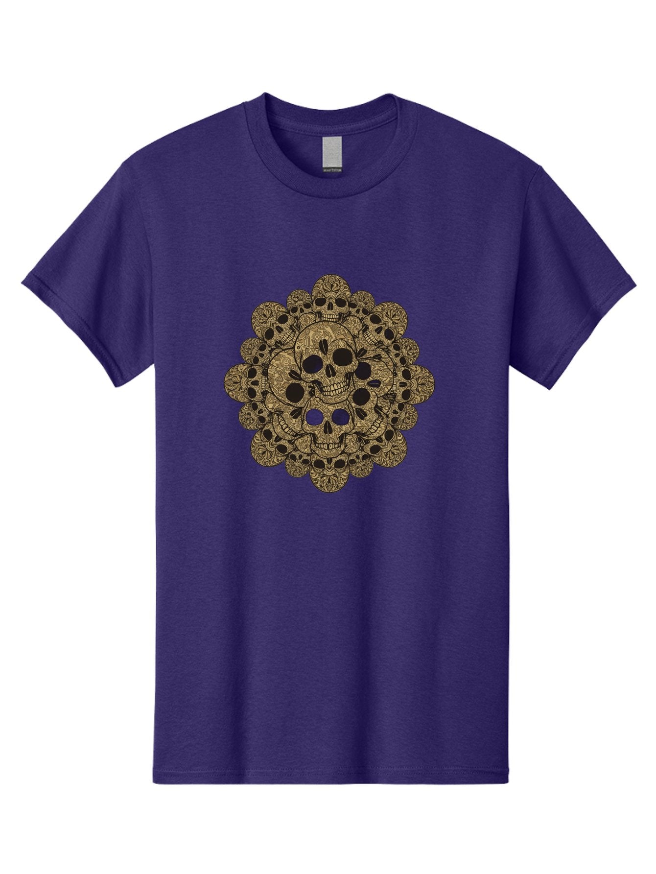 Skull-Mandala-4 Men'S Graphic Tee, 100% Cotton, Comfortable Casual Summer Wear, Machine Washable, Sugar Skulls, Floral Skull Design, Intricate Patterns, Day Of The Dead, Mexican Culture, Symbolic Art, Ornate Skulls Bad598 12