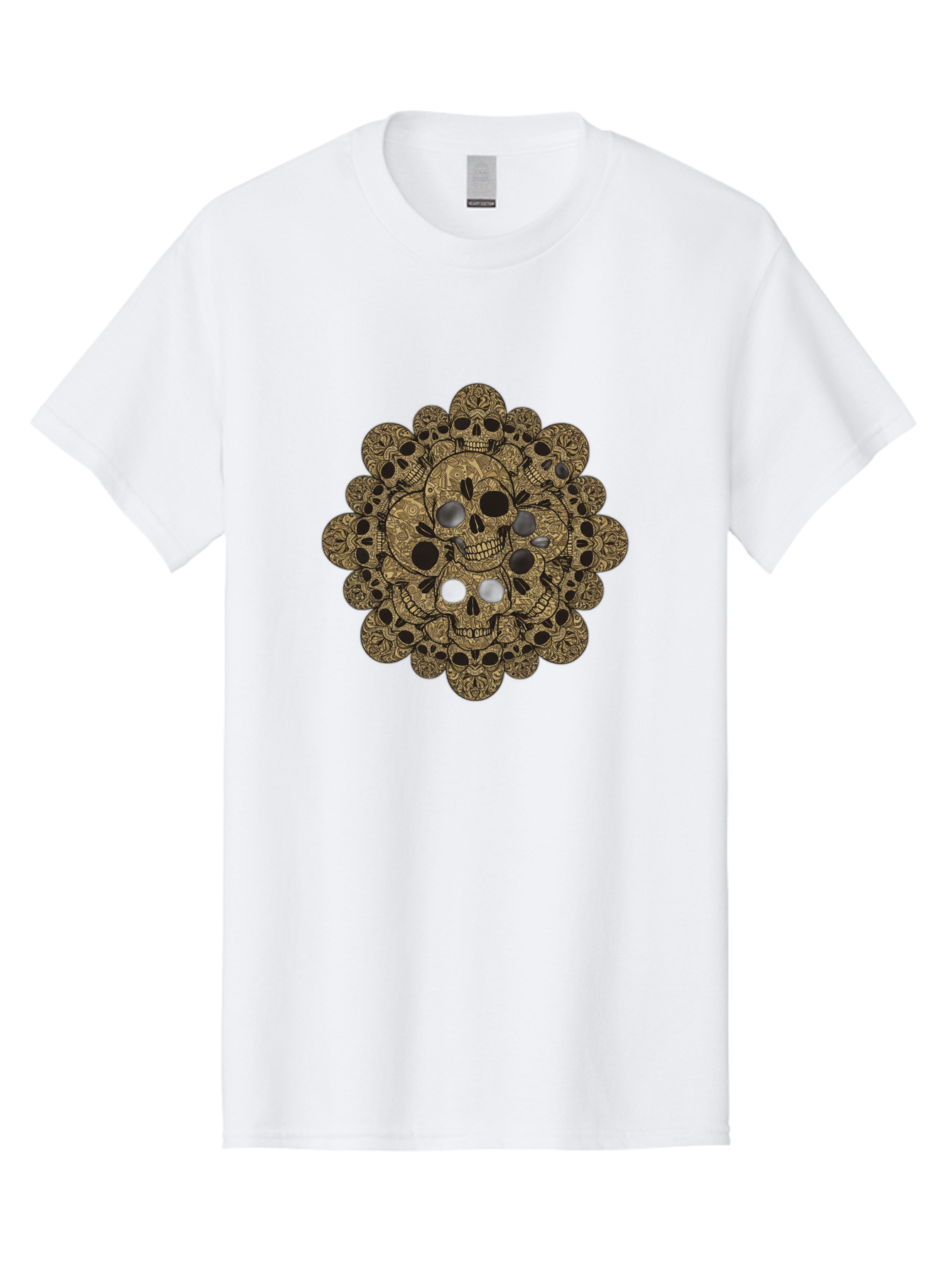 Skull-Mandala-4 Men'S Graphic Tee, 100% Cotton, Comfortable Casual Summer Wear, Machine Washable, Sugar Skulls, Floral Skull Design, Intricate Patterns, Day Of The Dead, Mexican Culture, Symbolic Art, Ornate Skulls Bad598 8