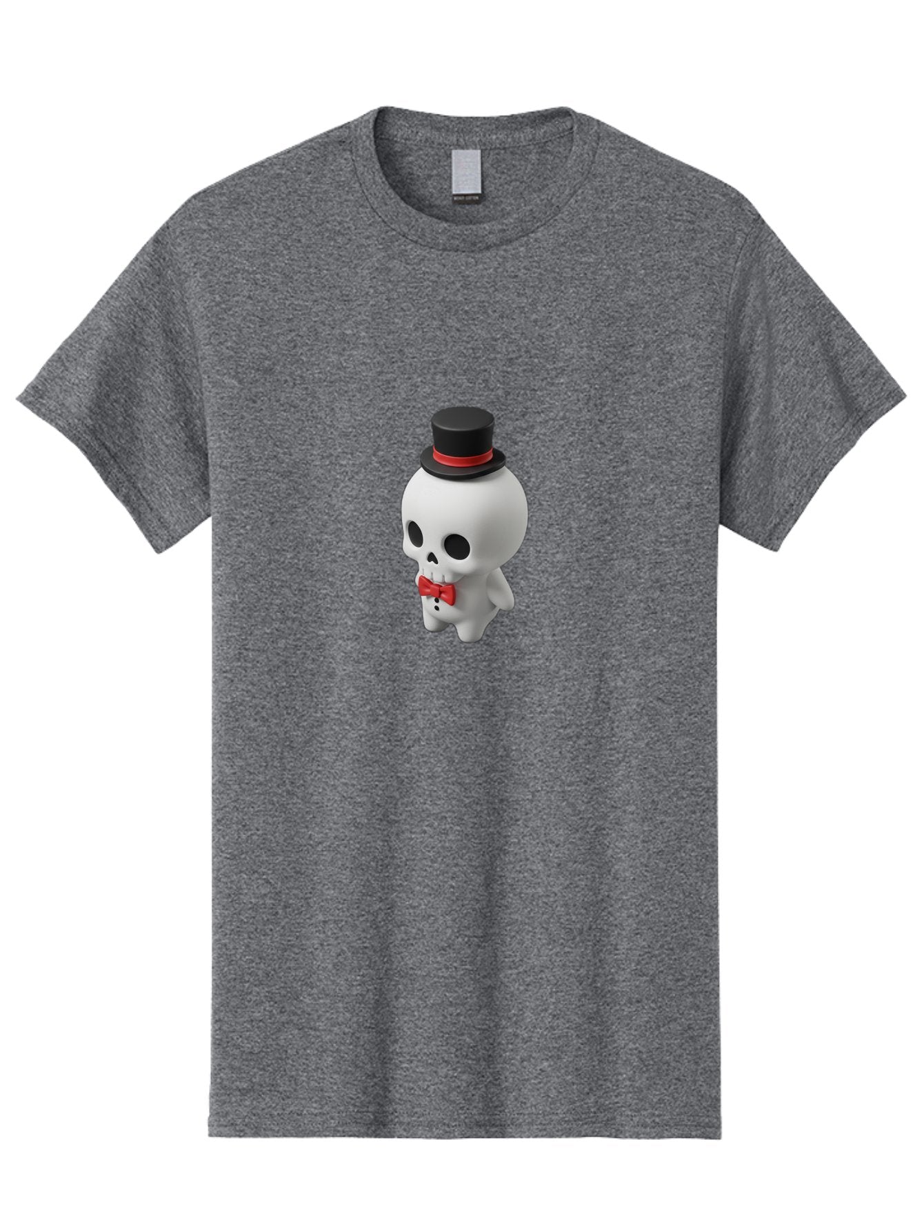 Skull-With-Top-Hat-1 Men'S Graphic Tee, 100% Cotton, Comfortable Casual Summer Wear, Machine Washable, Cartoon Skull, Top Hat, Red Bow Tie, Black Hatband, 3D Illustration, Gothic Style, Skull Character, Fashion Accessories, Stylish Skeleton Bad622 10