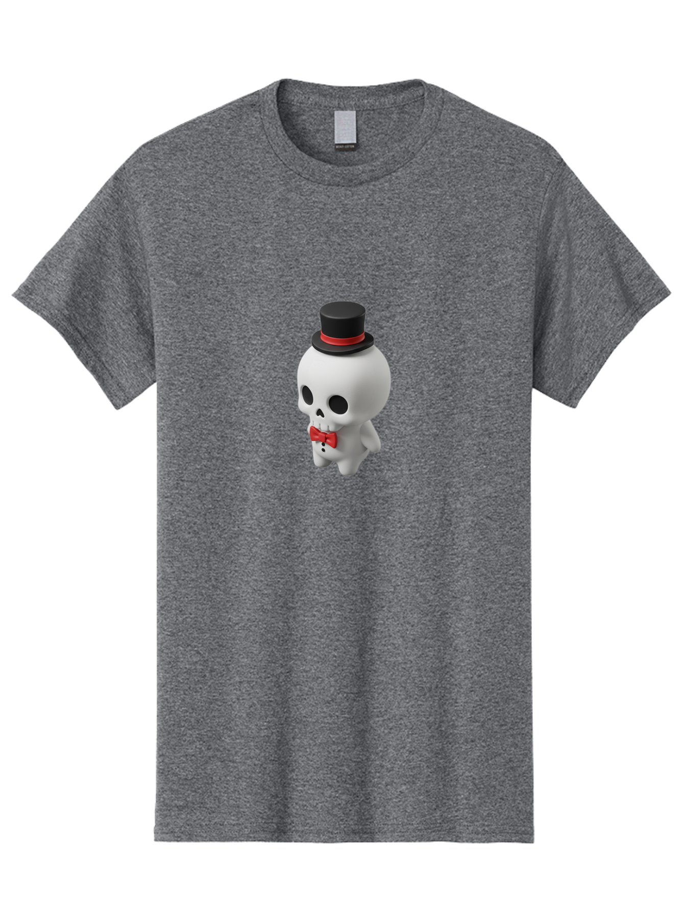 Skull-With-Top-Hat-1 Men'S Graphic Tee, 100% Cotton, Comfortable Casual Summer Wear, Machine Washable, Cartoon Skull, Top Hat, Red Bow Tie, Black Hatband, 3D Illustration, Gothic Style, Skull Character, Fashion Accessories, Stylish Skeleton Bad622 14