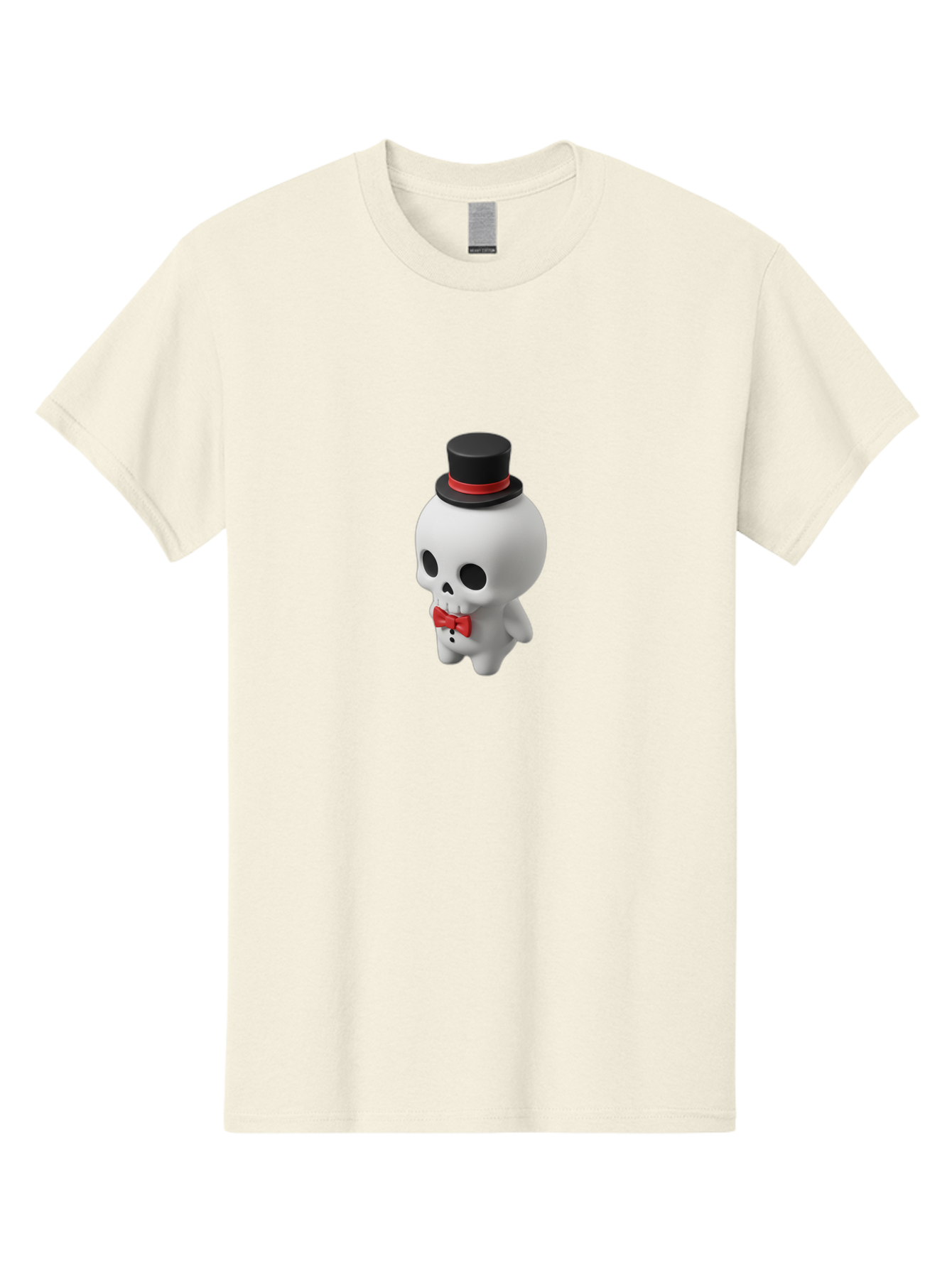 Skull-With-Top-Hat-1 Men'S Graphic Tee, 100% Cotton, Comfortable Casual Summer Wear, Machine Washable, Cartoon Skull, Top Hat, Red Bow Tie, Black Hatband, 3D Illustration, Gothic Style, Skull Character, Fashion Accessories, Stylish Skeleton Bad622 11