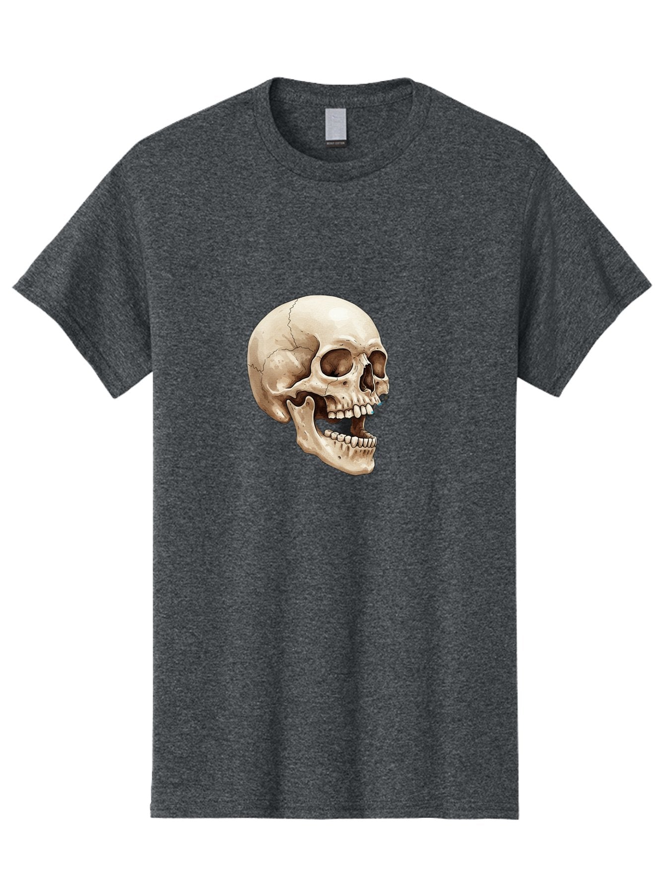 Skull Men'S Graphic Tee, 100% Cotton, Comfortable Casual Summer Wear, Machine Washable, Human Skull, Skeletal Head, Jawbone, Teeth, Anatomy, Bones, Forensic Science, Medical Illustration, Skull Structure Bad627 7