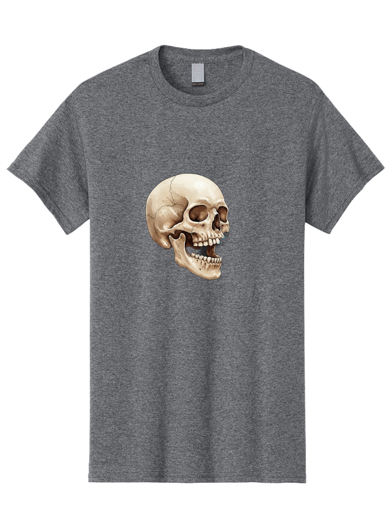 Skull Men'S Graphic Tee, 100% Cotton, Comfortable Casual Summer Wear, Machine Washable, Human Skull, Skeletal Head, Jawbone, Teeth, Anatomy, Bones, Forensic Science, Medical Illustration, Skull Structure Bad627 8