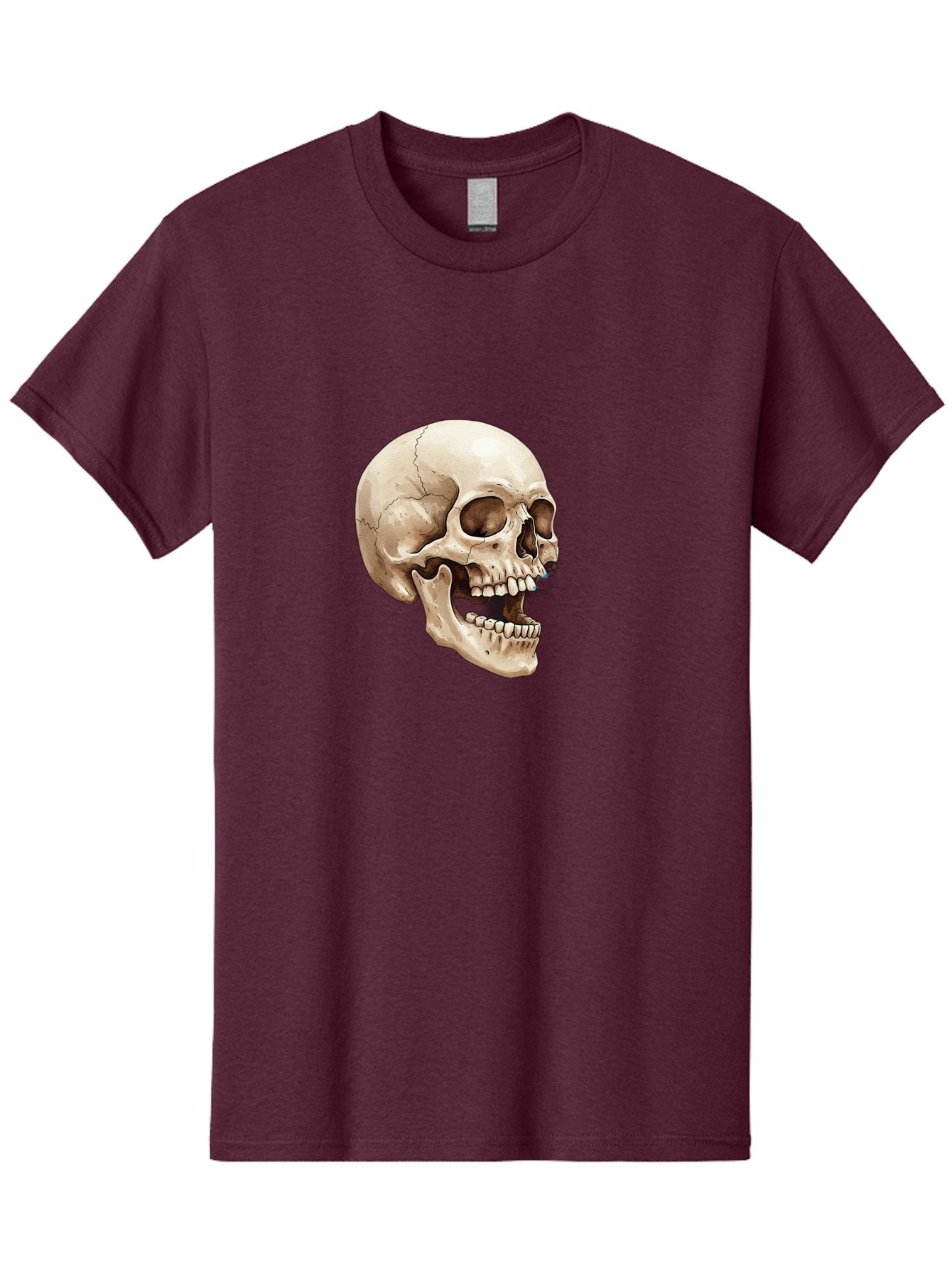 Skull Men'S Graphic Tee, 100% Cotton, Comfortable Casual Summer Wear, Machine Washable, Human Skull, Skeletal Head, Jawbone, Teeth, Anatomy, Bones, Forensic Science, Medical Illustration, Skull Structure Bad627 9