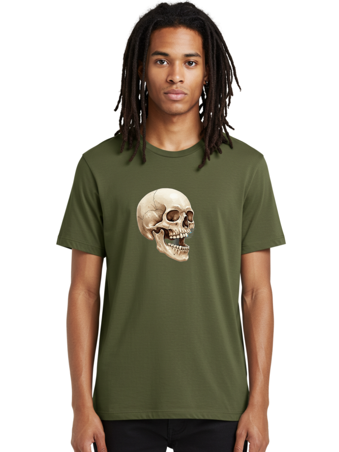 Skull Men'S Graphic Tee, 100% Cotton, Comfortable Casual Summer Wear, Machine Washable, Human Skull, Skeletal Head, Jawbone, Teeth, Anatomy, Bones, Forensic Science, Medical Illustration, Skull Structure Bad627 23