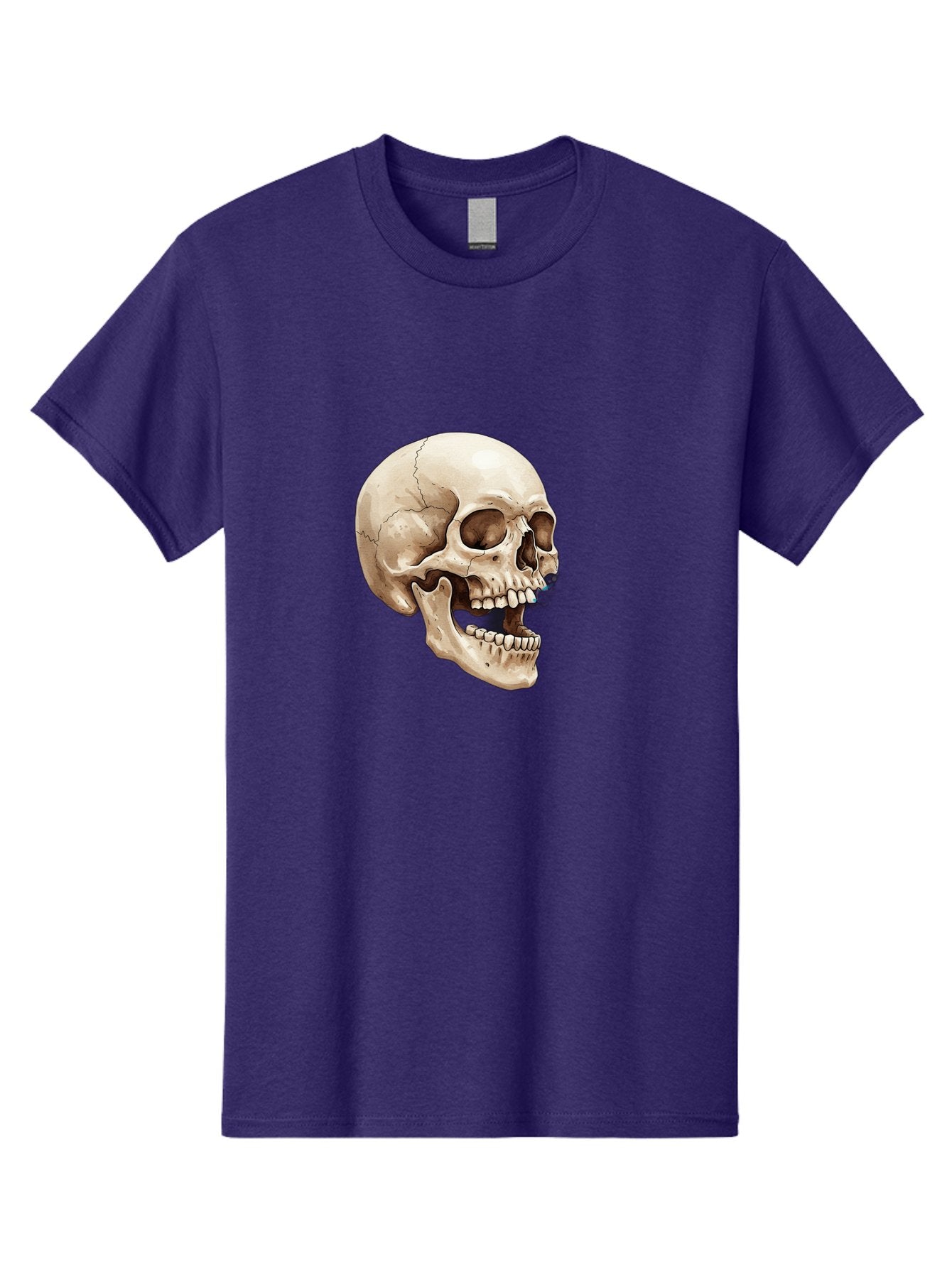 Skull Men'S Graphic Tee, 100% Cotton, Comfortable Casual Summer Wear, Machine Washable, Human Skull, Skeletal Head, Jawbone, Teeth, Anatomy, Bones, Forensic Science, Medical Illustration, Skull Structure Bad627 12