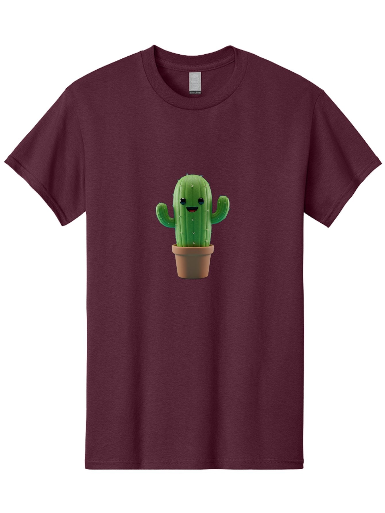 Smiling-Cactus Men'S Graphic Tee, 100% Cotton, Comfortable Casual Summer Wear, Machine Washable, Cartoon Cactus, Smiling Cactus, Potted Plant, Cute Character, Green Cactus, Happy Face, Friendly Cactus, Quirky Design Bad636 9