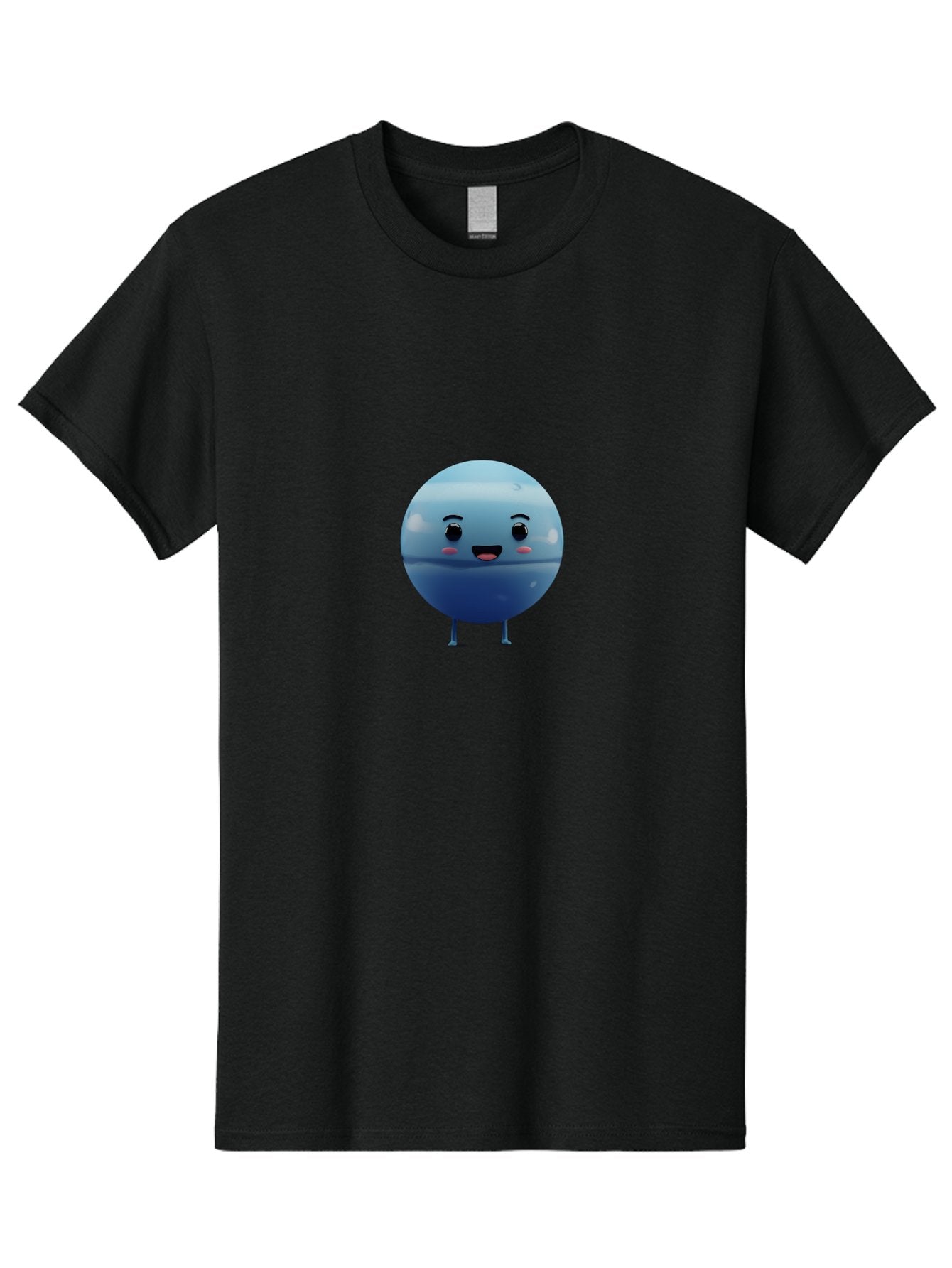 Smiling-Earth Men'S Graphic Tee, 100% Cotton, Comfortable Casual Summer Wear, Machine Washable, Water Droplet Character, Cute Cartoon Illustration, Blue Water Droplet, Happy Face, Rosy Cheeks, Funny Animation, Playful Vibe, Smiling Water Drop Bad637 10