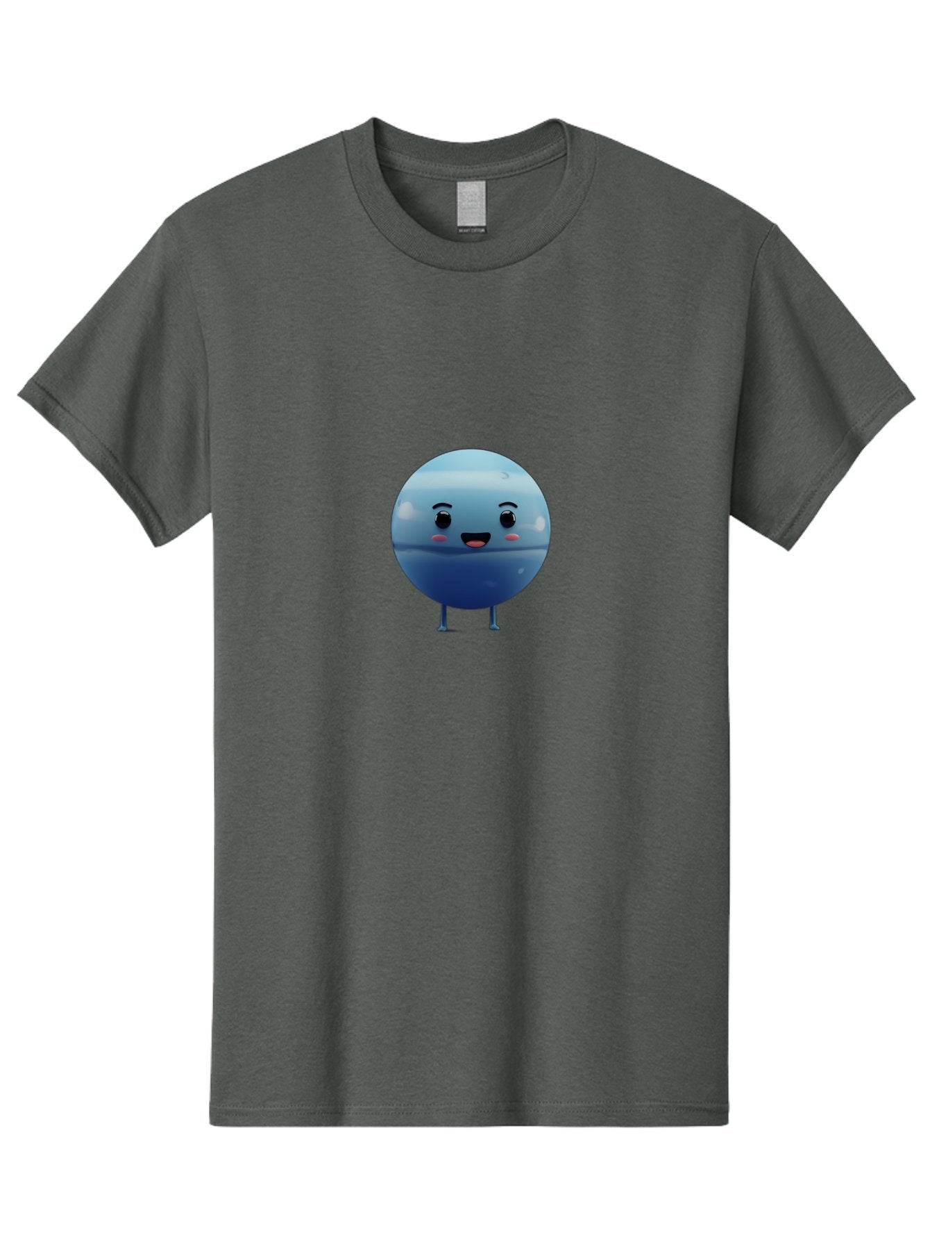 Smiling-Earth Men'S Graphic Tee, 100% Cotton, Comfortable Casual Summer Wear, Machine Washable, Water Droplet Character, Cute Cartoon Illustration, Blue Water Droplet, Happy Face, Rosy Cheeks, Funny Animation, Playful Vibe, Smiling Water Drop Bad637 11