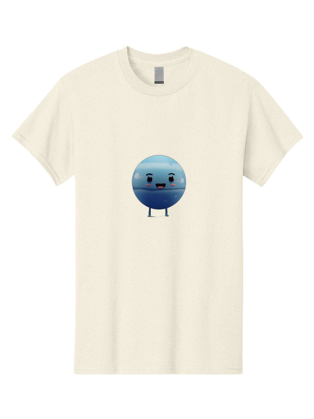 Smiling-Earth Men'S Graphic Tee, 100% Cotton, Comfortable Casual Summer Wear, Machine Washable, Water Droplet Character, Cute Cartoon Illustration, Blue Water Droplet, Happy Face, Rosy Cheeks, Funny Animation, Playful Vibe, Smiling Water Drop Bad637 14