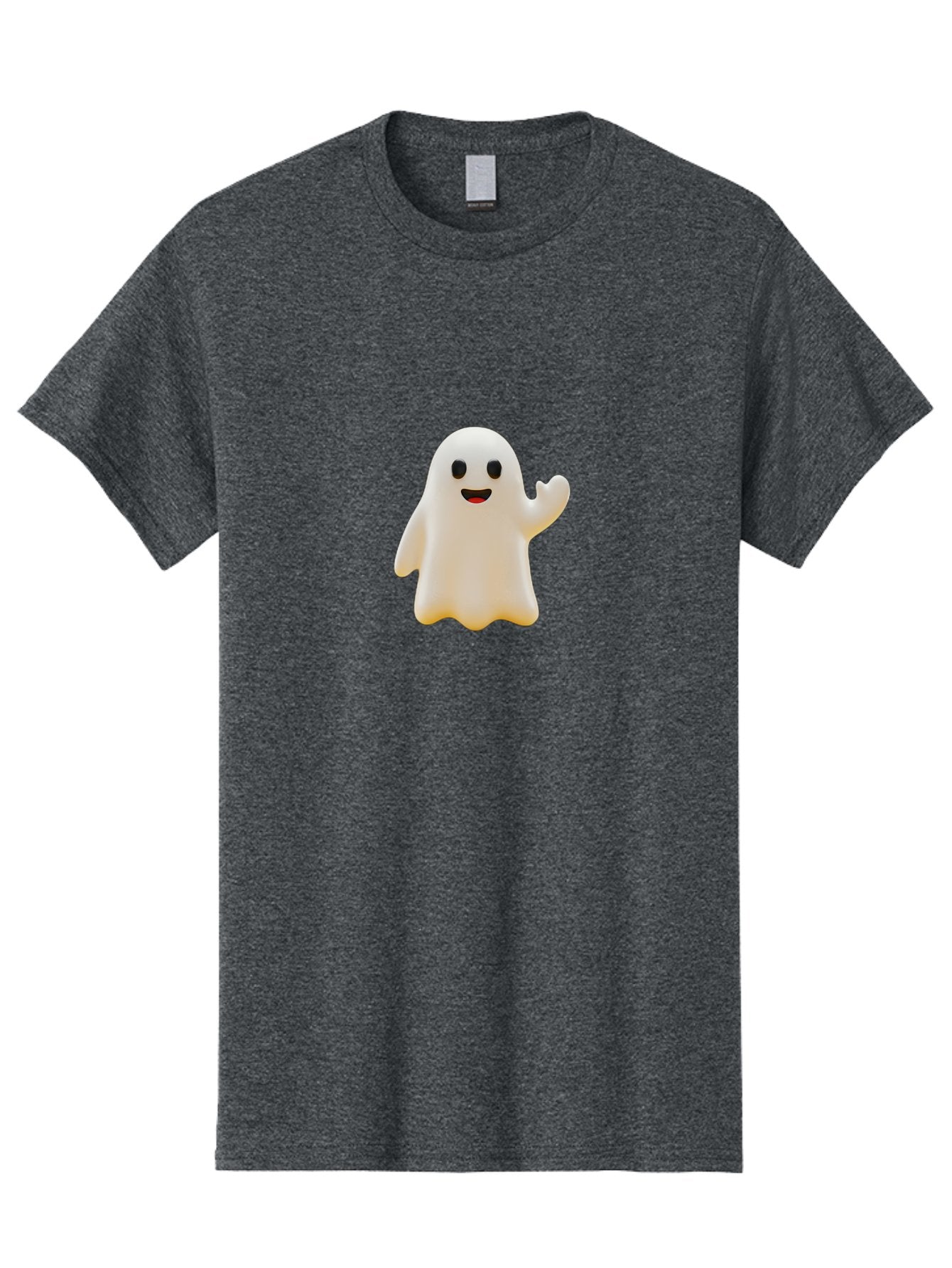Smiling-Ghost Men'S Graphic Tee, 100% Cotton, Comfortable Casual Summer Wear, Machine Washable, Happy Ghost, Cartoon Ghost, Friendly Spirit, Smiling Face, Waving Ghost, Cartoon Character, Halloween Icon, Ghostly Figure, Cute Ghost Bad642 9