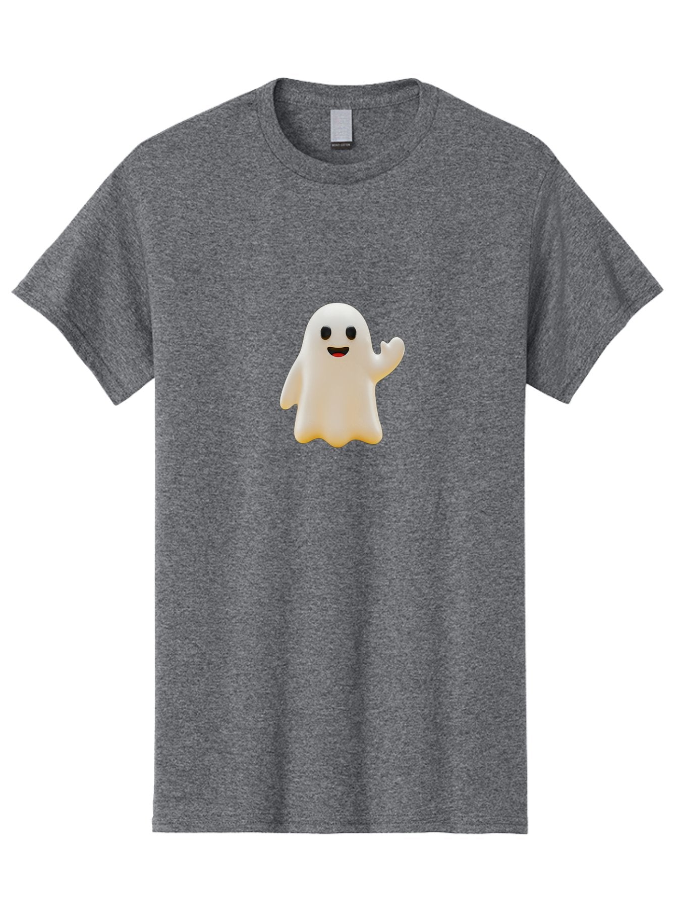 Smiling-Ghost Men'S Graphic Tee, 100% Cotton, Comfortable Casual Summer Wear, Machine Washable, Happy Ghost, Cartoon Ghost, Friendly Spirit, Smiling Face, Waving Ghost, Cartoon Character, Halloween Icon, Ghostly Figure, Cute Ghost Bad642 8