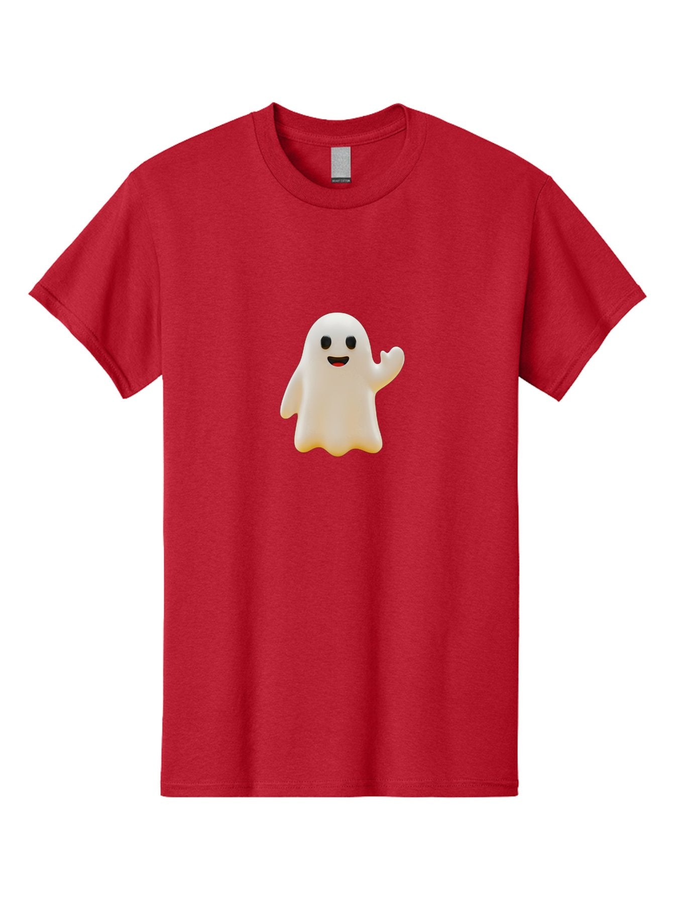 Smiling-Ghost Men'S Graphic Tee, 100% Cotton, Comfortable Casual Summer Wear, Machine Washable, Happy Ghost, Cartoon Ghost, Friendly Spirit, Smiling Face, Waving Ghost, Cartoon Character, Halloween Icon, Ghostly Figure, Cute Ghost Bad642 14