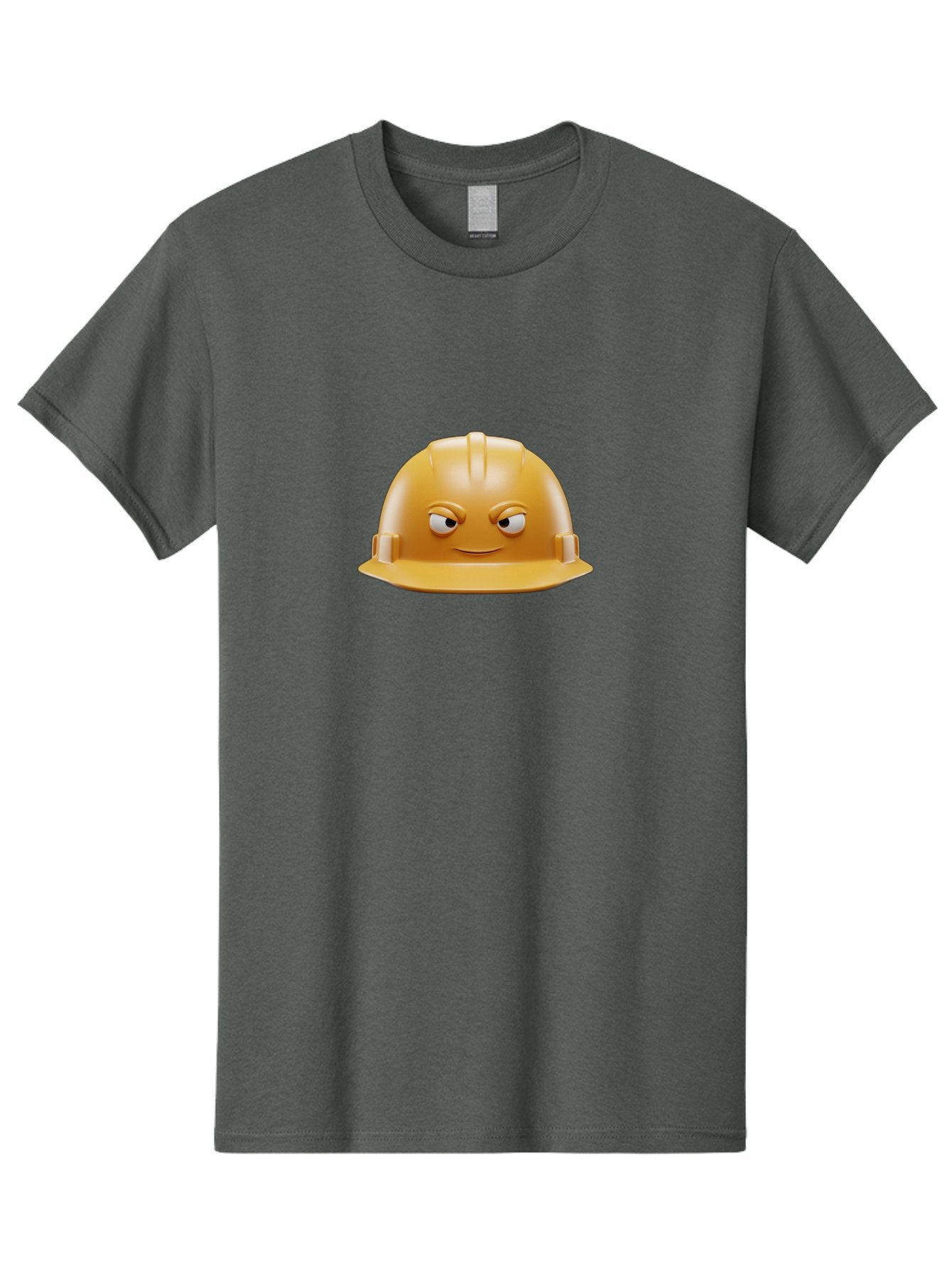 Smiling-Hard-Hat-1 Men'S Graphic Tee, 100% Cotton, Comfortable Casual Summer Wear, Machine Washable, Construction Hard Hat, Safety Helmet, Cartoon Character, Funny Face, Smiling Eyes, Building Industry, Workplace Safety, Security Gear, Bad643 14