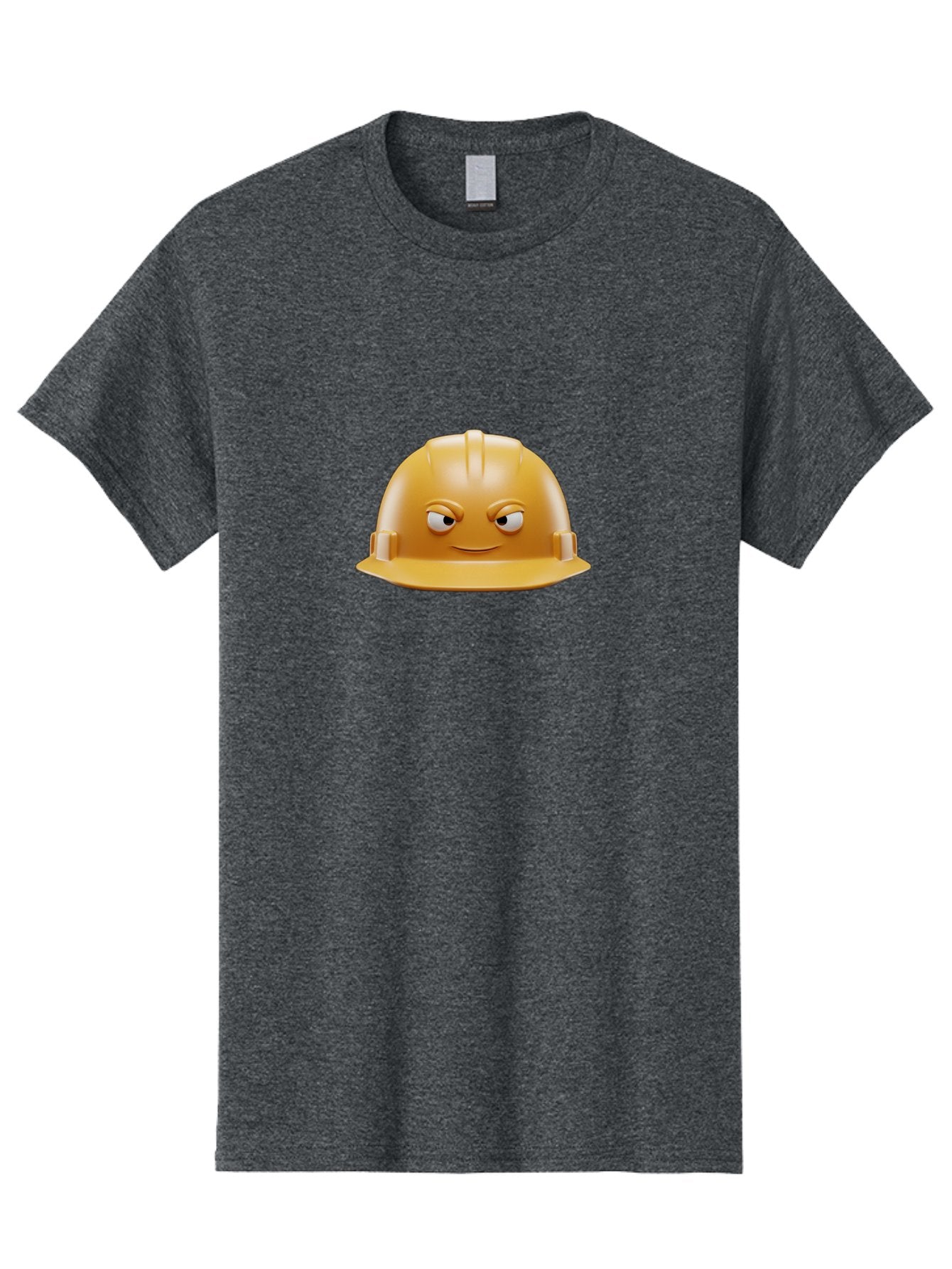 Smiling-Hard-Hat-1 Men'S Graphic Tee, 100% Cotton, Comfortable Casual Summer Wear, Machine Washable, Construction Hard Hat, Safety Helmet, Cartoon Character, Funny Face, Smiling Eyes, Building Industry, Workplace Safety, Security Gear, Bad643 3