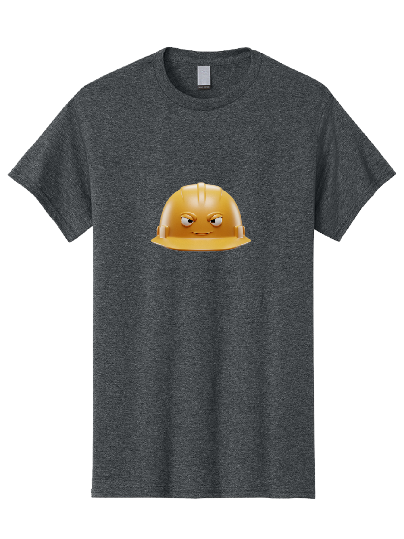 Smiling-Hard-Hat-1 Men'S Graphic Tee, 100% Cotton, Comfortable Casual Summer Wear, Machine Washable, Construction Hard Hat, Safety Helmet, Cartoon Character, Funny Face, Smiling Eyes, Building Industry, Workplace Safety, Security Gear, Bad643 9