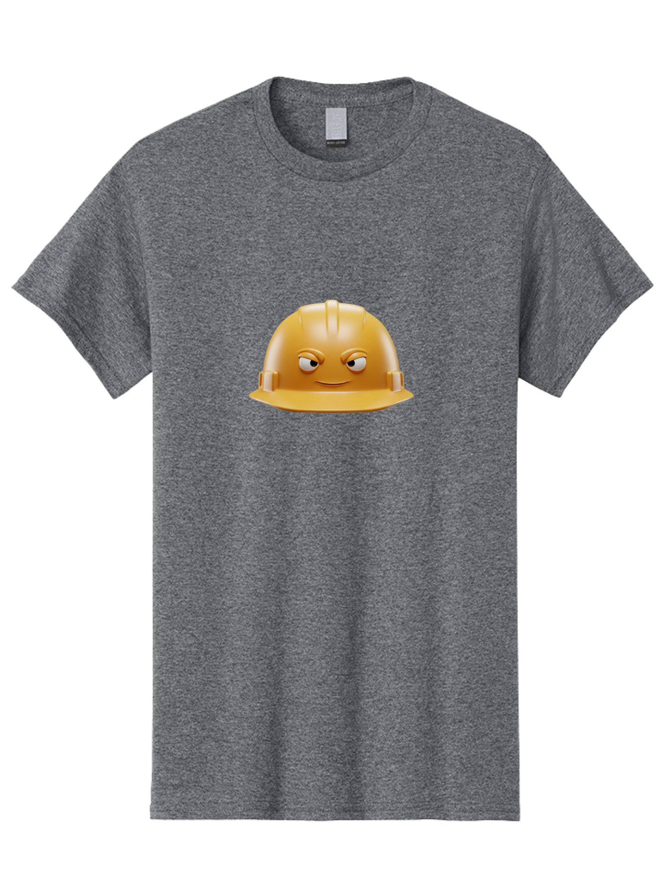 Smiling-Hard-Hat-1 Men'S Graphic Tee, 100% Cotton, Comfortable Casual Summer Wear, Machine Washable, Construction Hard Hat, Safety Helmet, Cartoon Character, Funny Face, Smiling Eyes, Building Industry, Workplace Safety, Security Gear, Bad643 3