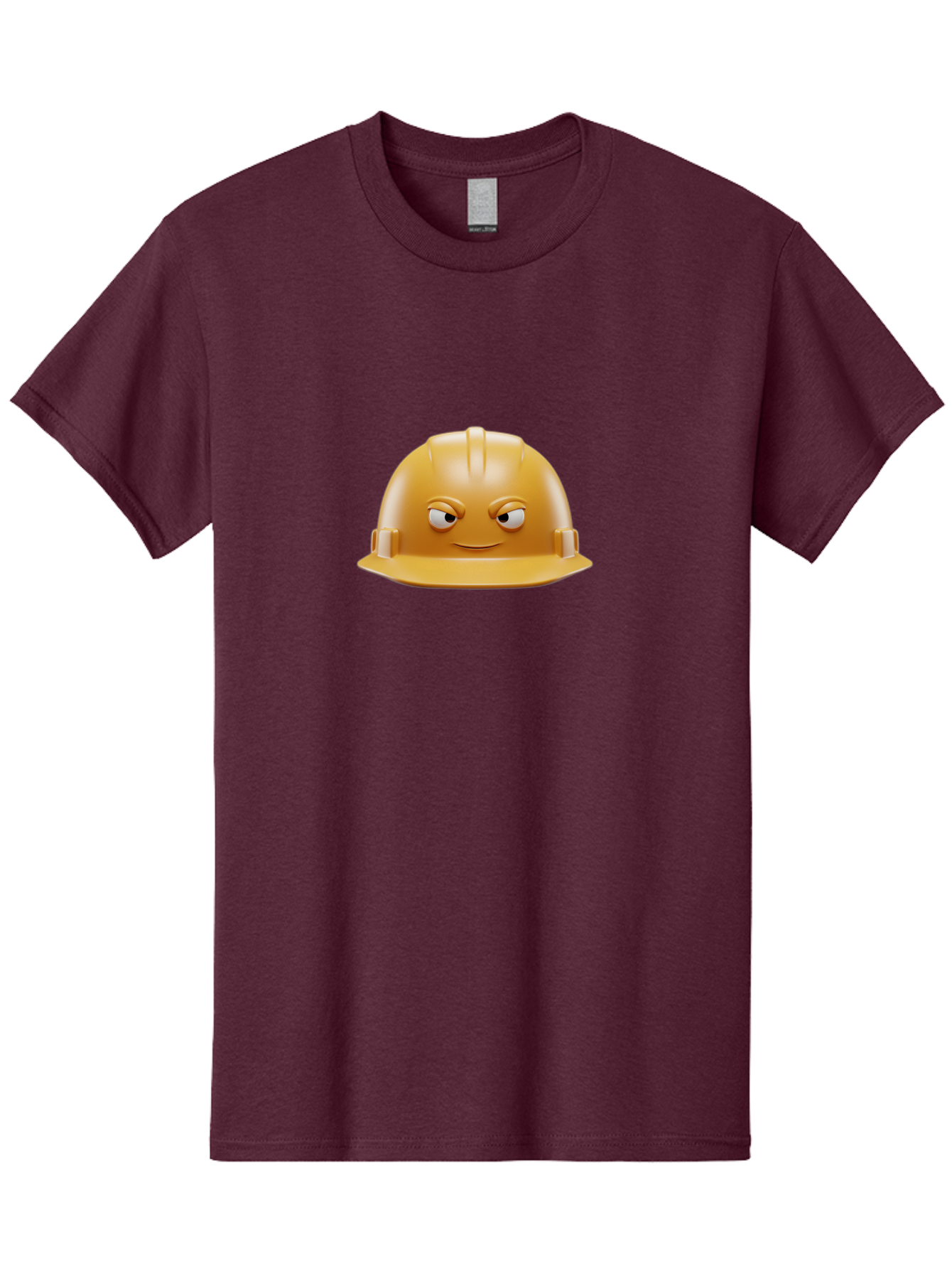 Smiling-Hard-Hat-1 Men'S Graphic Tee, 100% Cotton, Comfortable Casual Summer Wear, Machine Washable, Construction Hard Hat, Safety Helmet, Cartoon Character, Funny Face, Smiling Eyes, Building Industry, Workplace Safety, Security Gear, Bad643 14