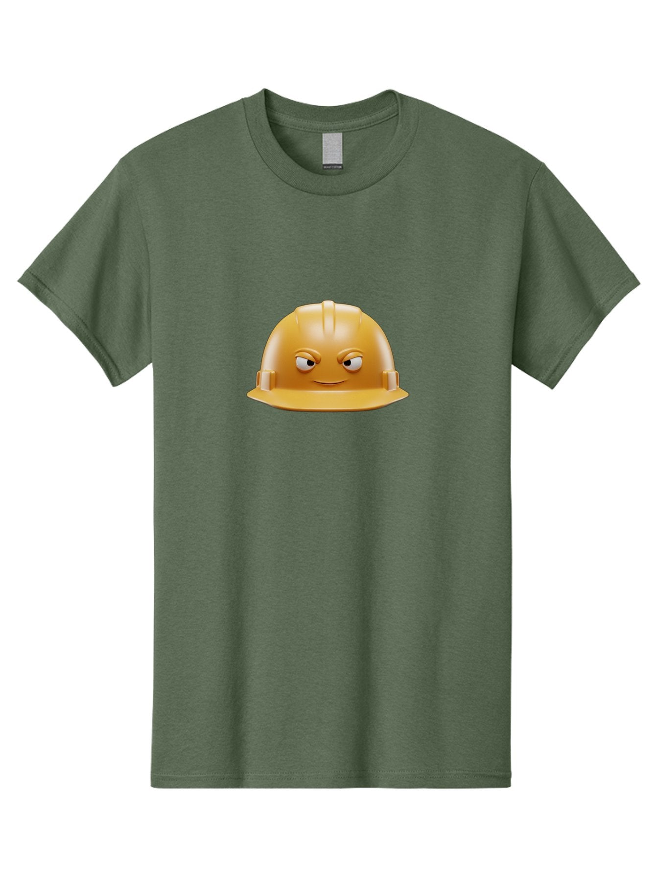 Smiling-Hard-Hat-1 Men'S Graphic Tee, 100% Cotton, Comfortable Casual Summer Wear, Machine Washable, Construction Hard Hat, Safety Helmet, Cartoon Character, Funny Face, Smiling Eyes, Building Industry, Workplace Safety, Security Gear, Bad643 4