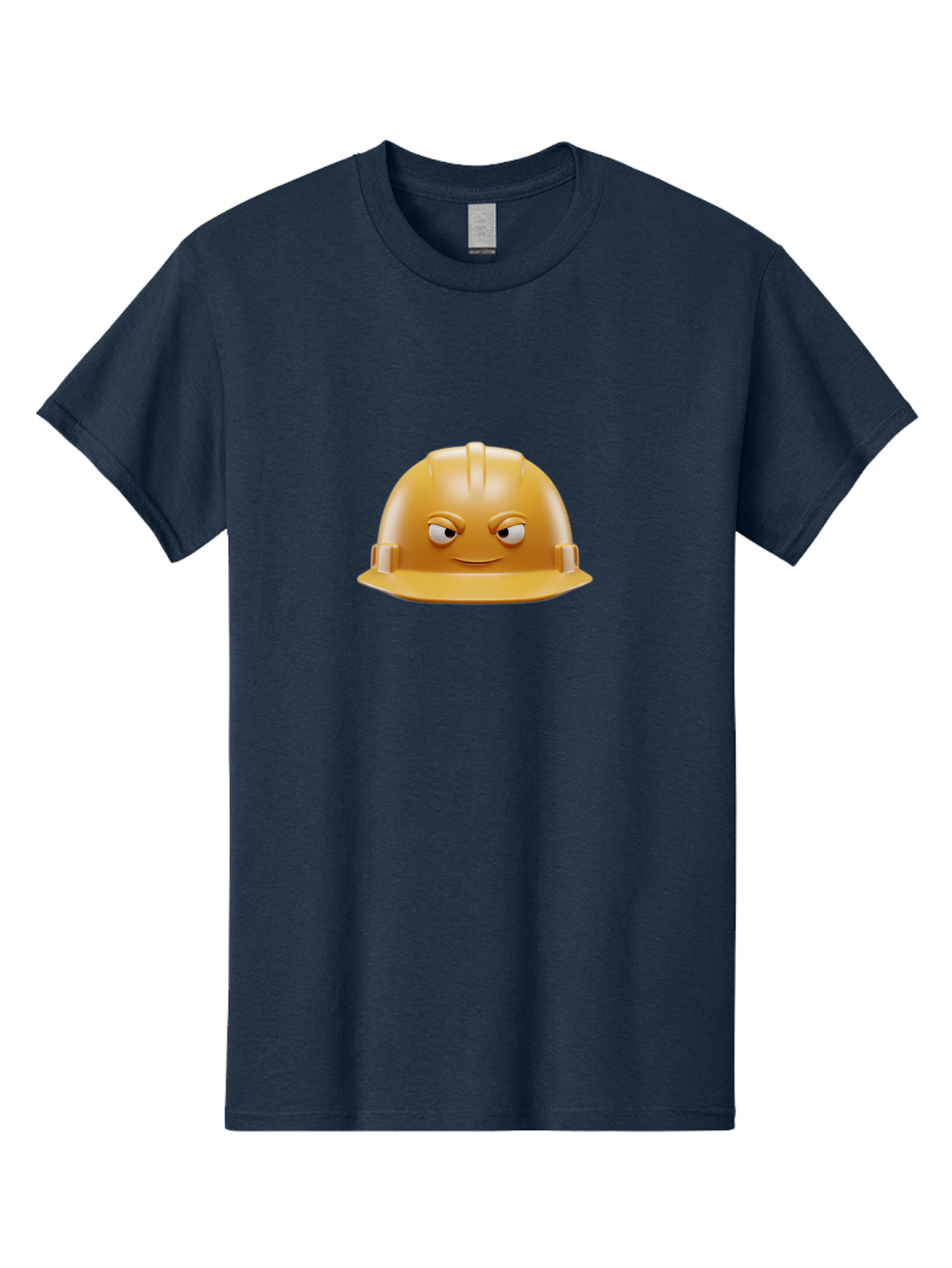 Smiling-Hard-Hat-1 Men'S Graphic Tee, 100% Cotton, Comfortable Casual Summer Wear, Machine Washable, Construction Hard Hat, Safety Helmet, Cartoon Character, Funny Face, Smiling Eyes, Building Industry, Workplace Safety, Security Gear, Bad643 4