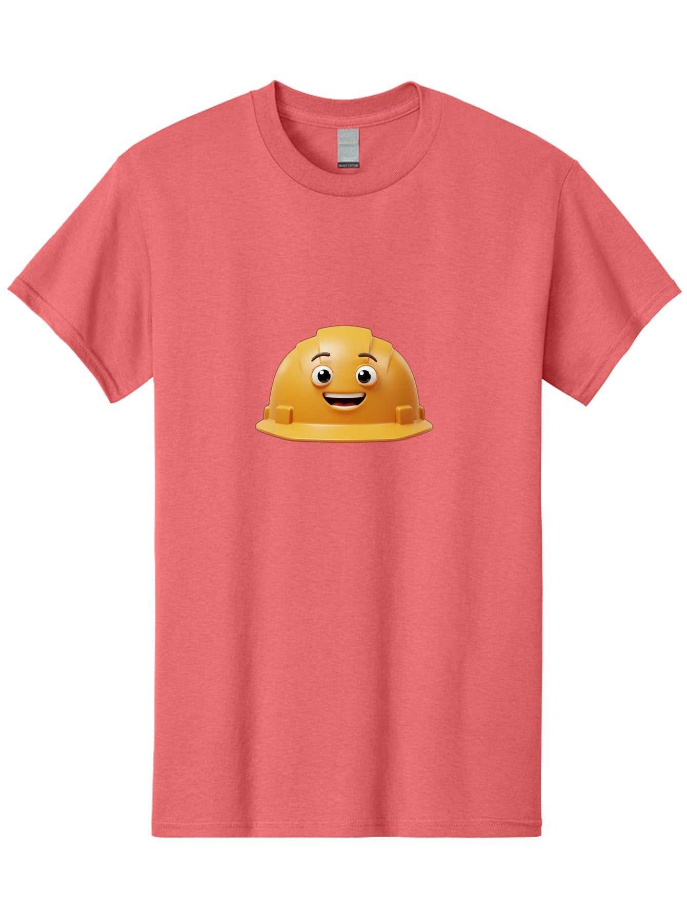 Smiling-Hard-Hat Men'S Graphic Tee, 100% Cotton, Comfortable Casual Summer Wear, Machine Washable, Safety Helmet, Hard Hat, Cartoon Character, Smiling Face, Construction Worker, Occupational Safety, Protective Gear, 3D Illustration Bad644 7